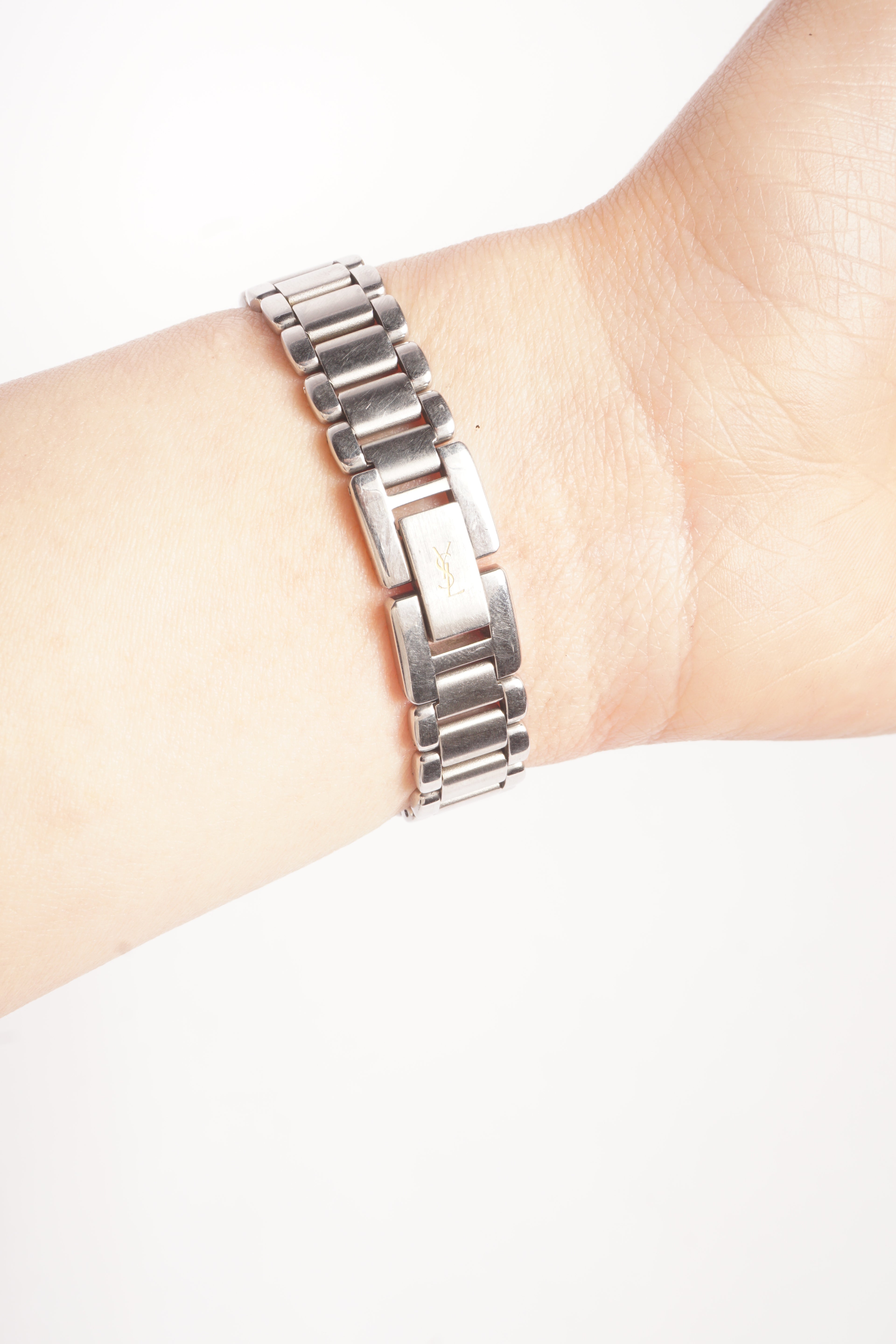 Yves Saint Laurent Two Tone Cream Dial Stainless Steel Quartz Watch