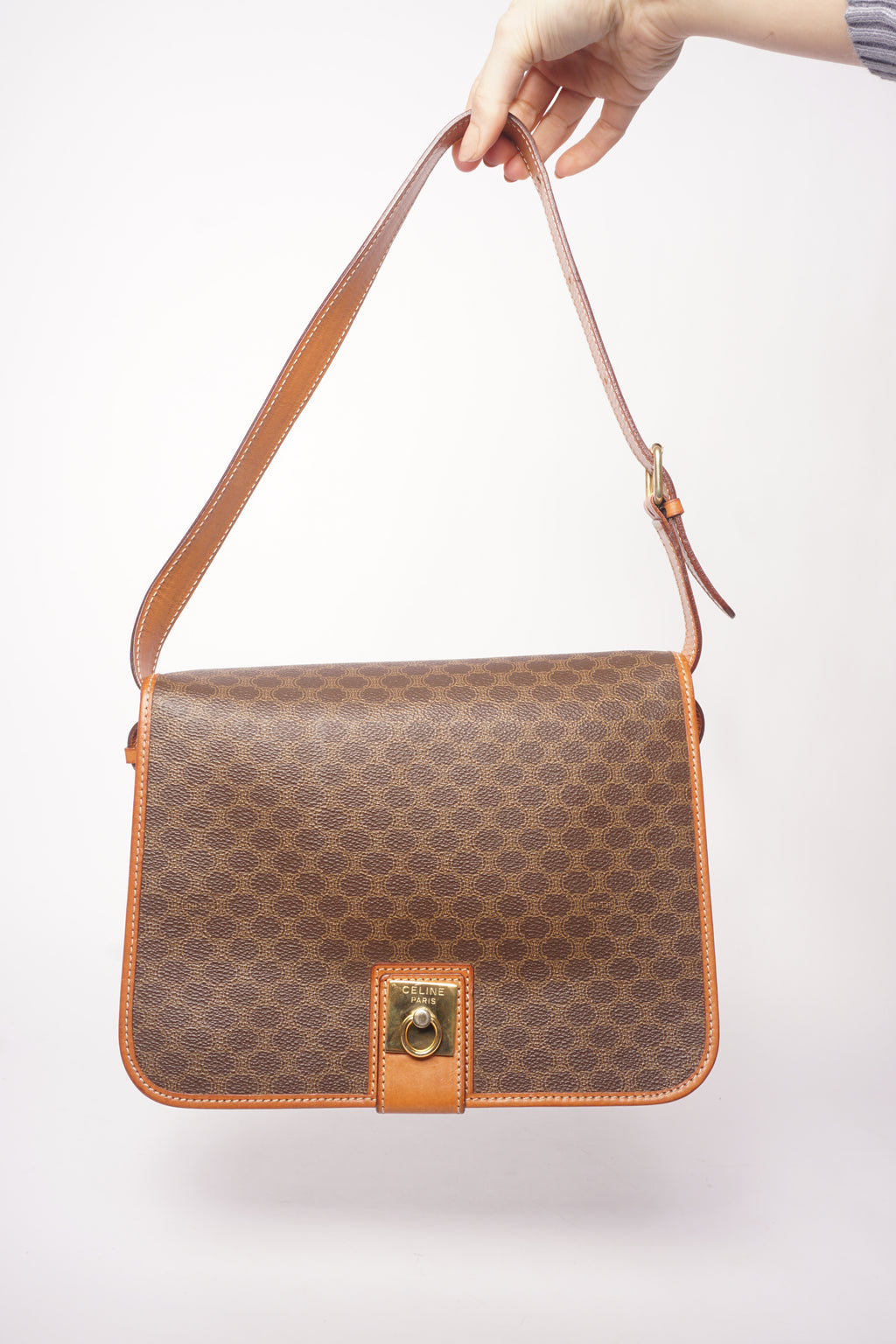 Celine Brown Macadam Messenger Bag