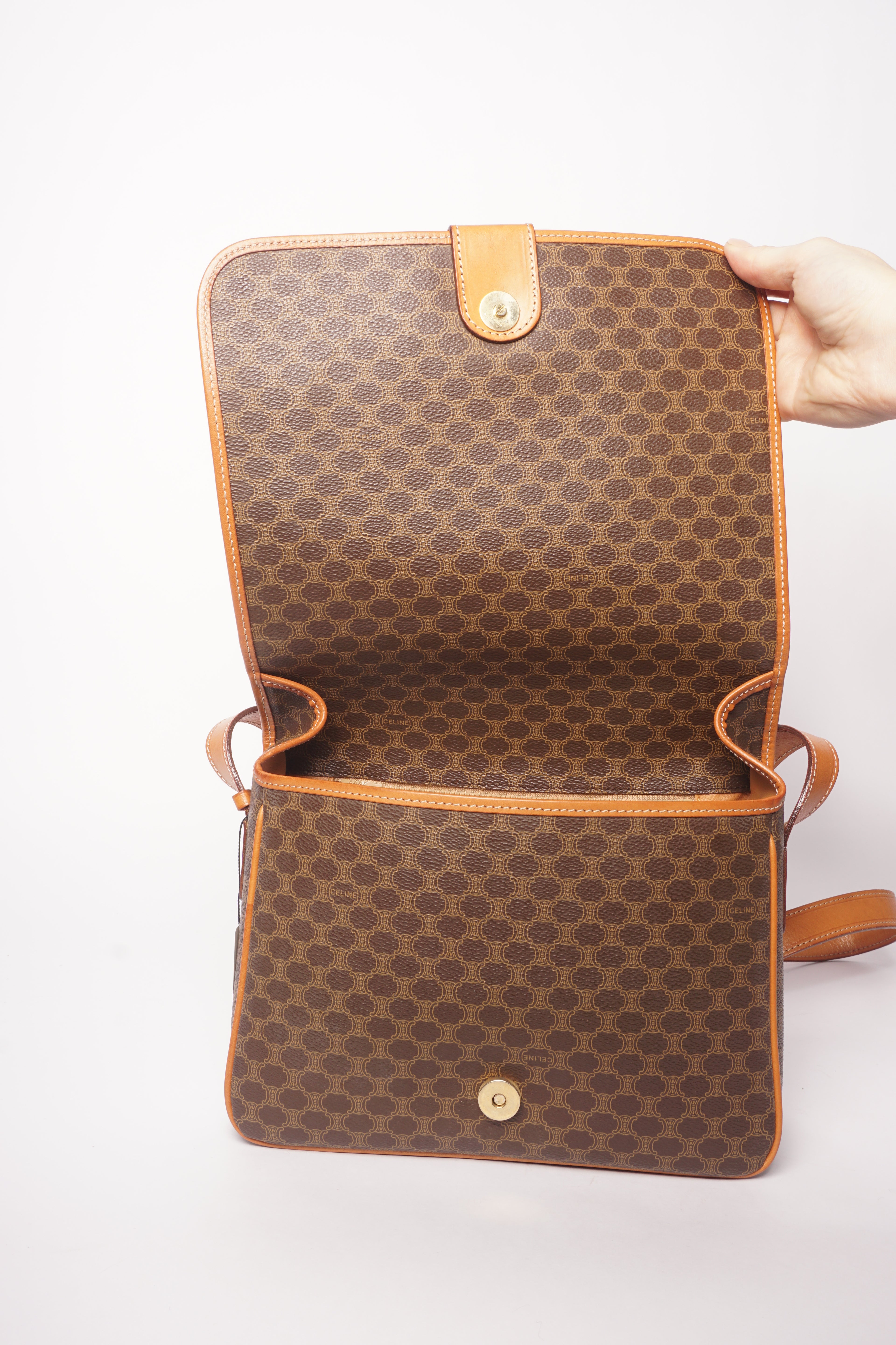 Celine Brown Macadam Messenger Bag