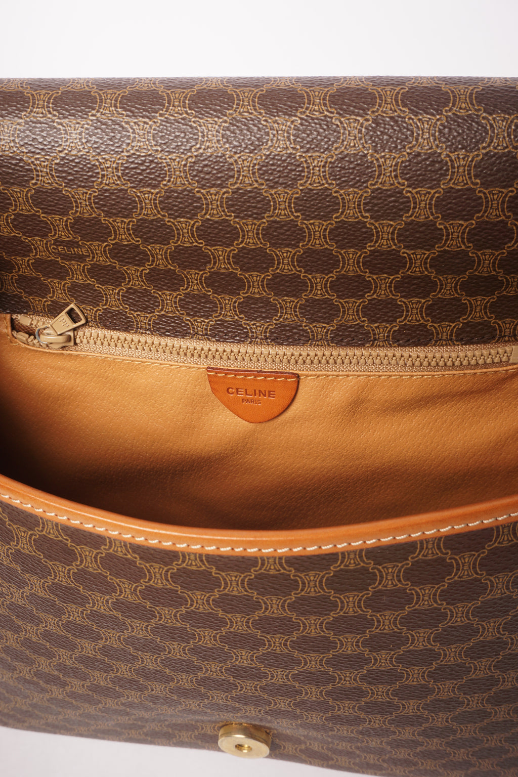 Celine Brown Macadam Messenger Bag