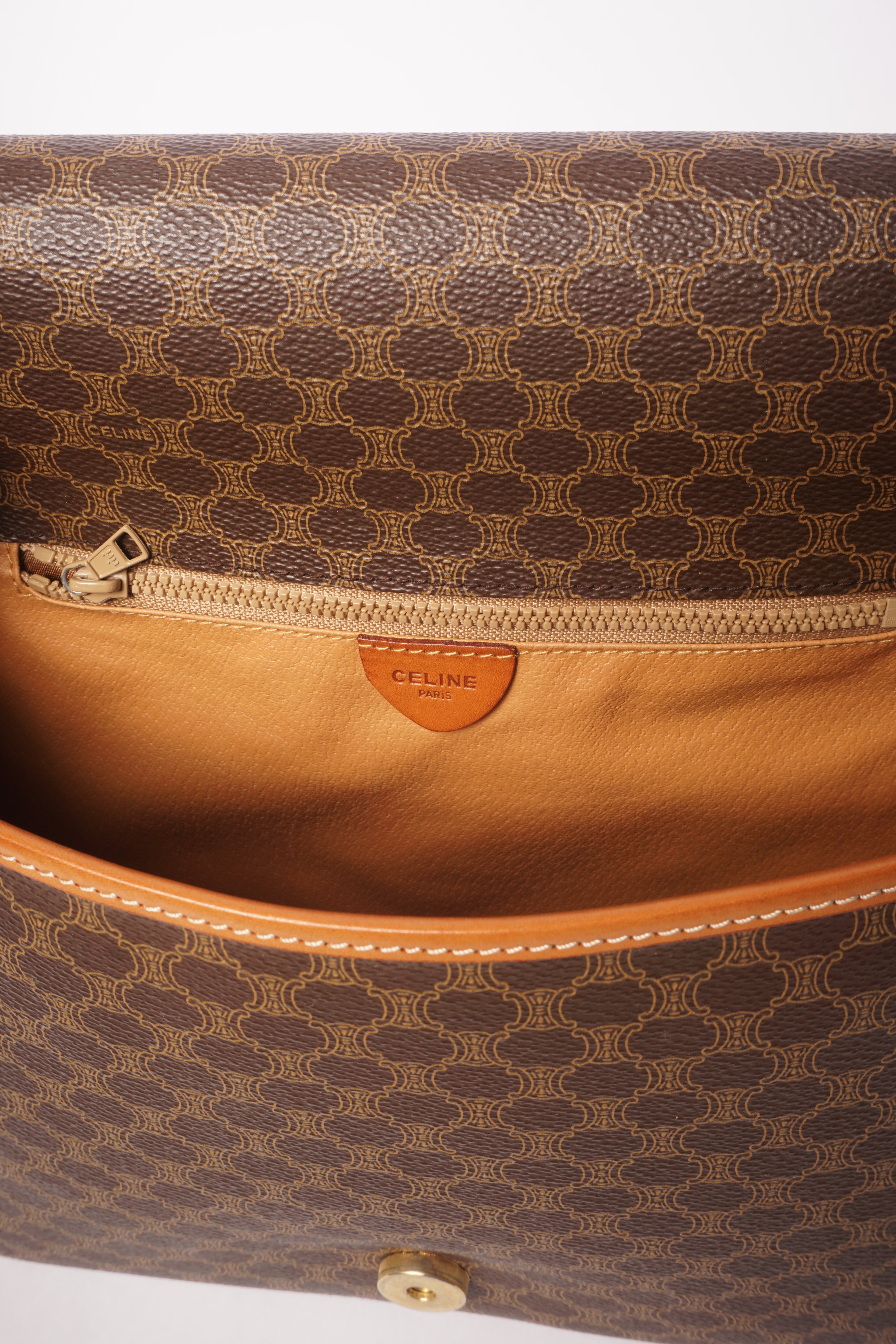 Celine Brown Macadam Messenger Bag