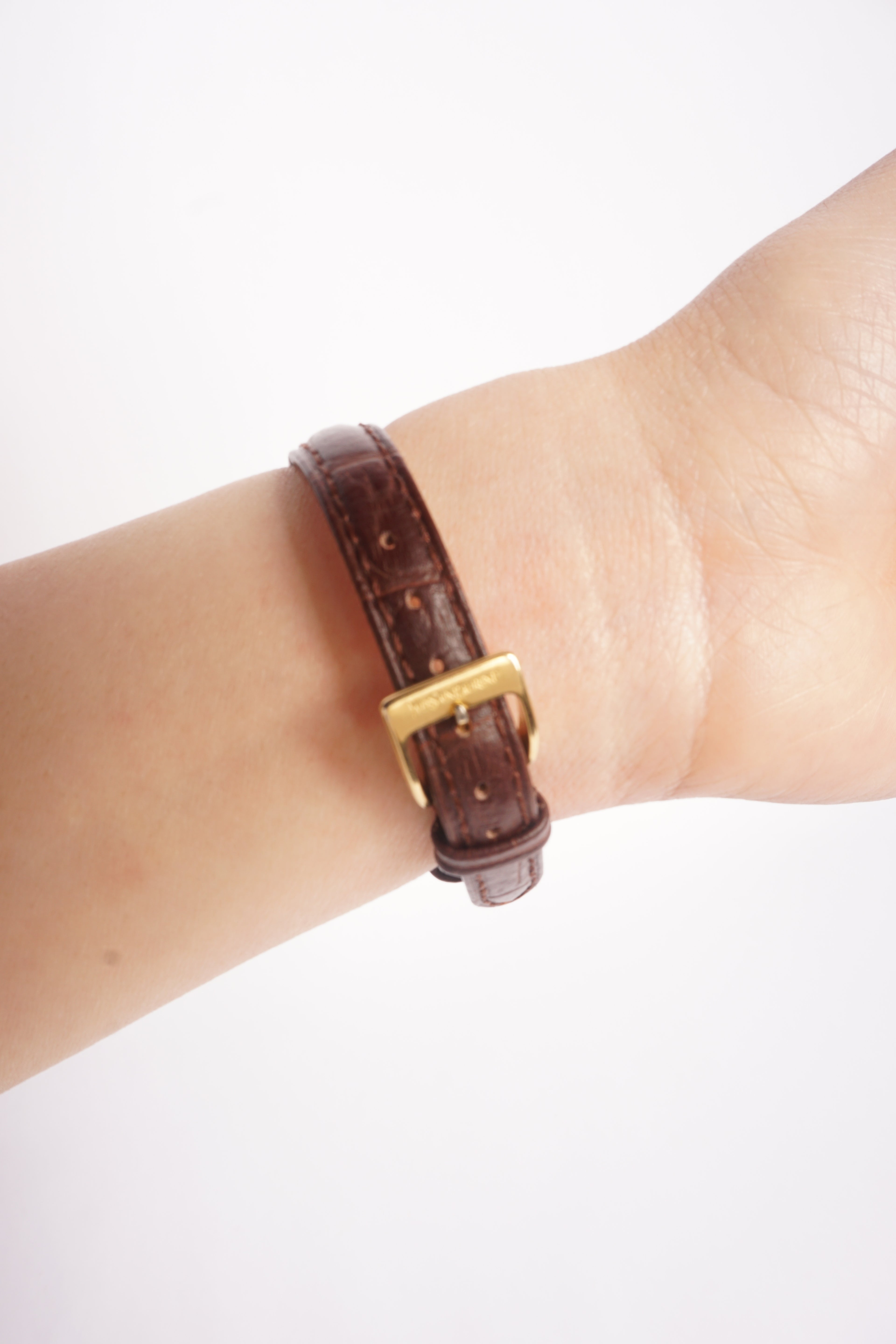 Yves Saint Laurent White Dial Two Tone Quartz Watch