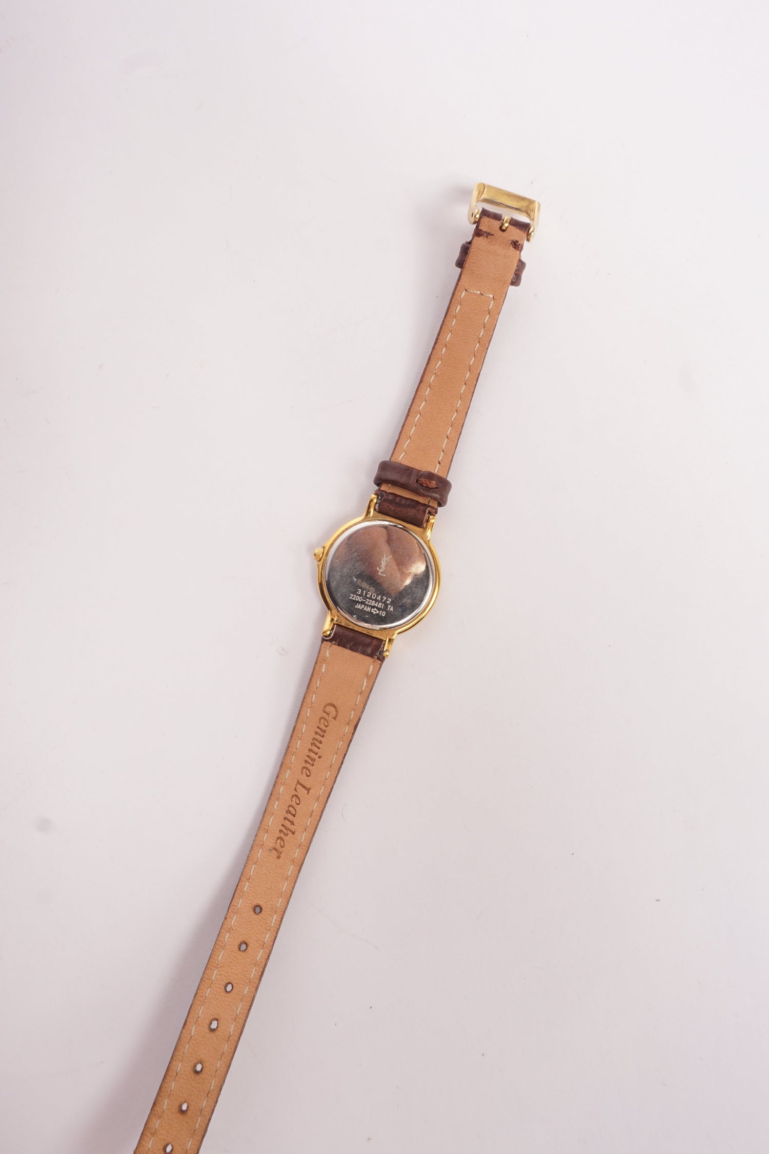 Yves Saint Laurent White Dial Two Tone Quartz Watch