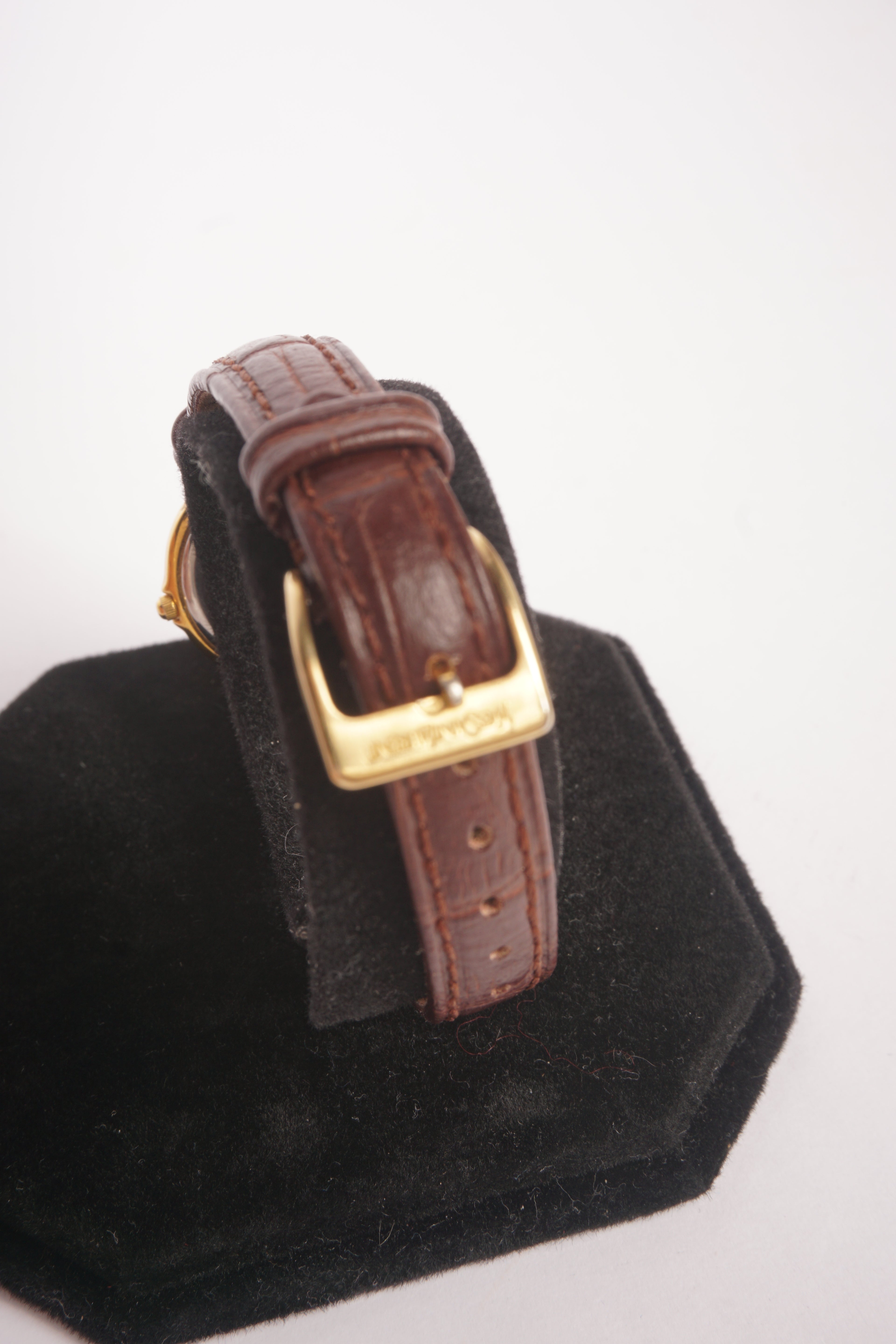 Yves Saint Laurent White Dial Two Tone Quartz Watch