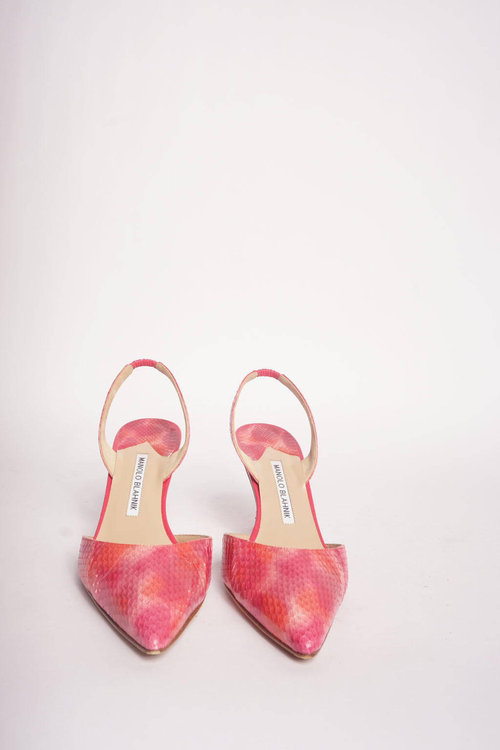 Manolo Blahnik Pink Pointed Toe Slingback Heels