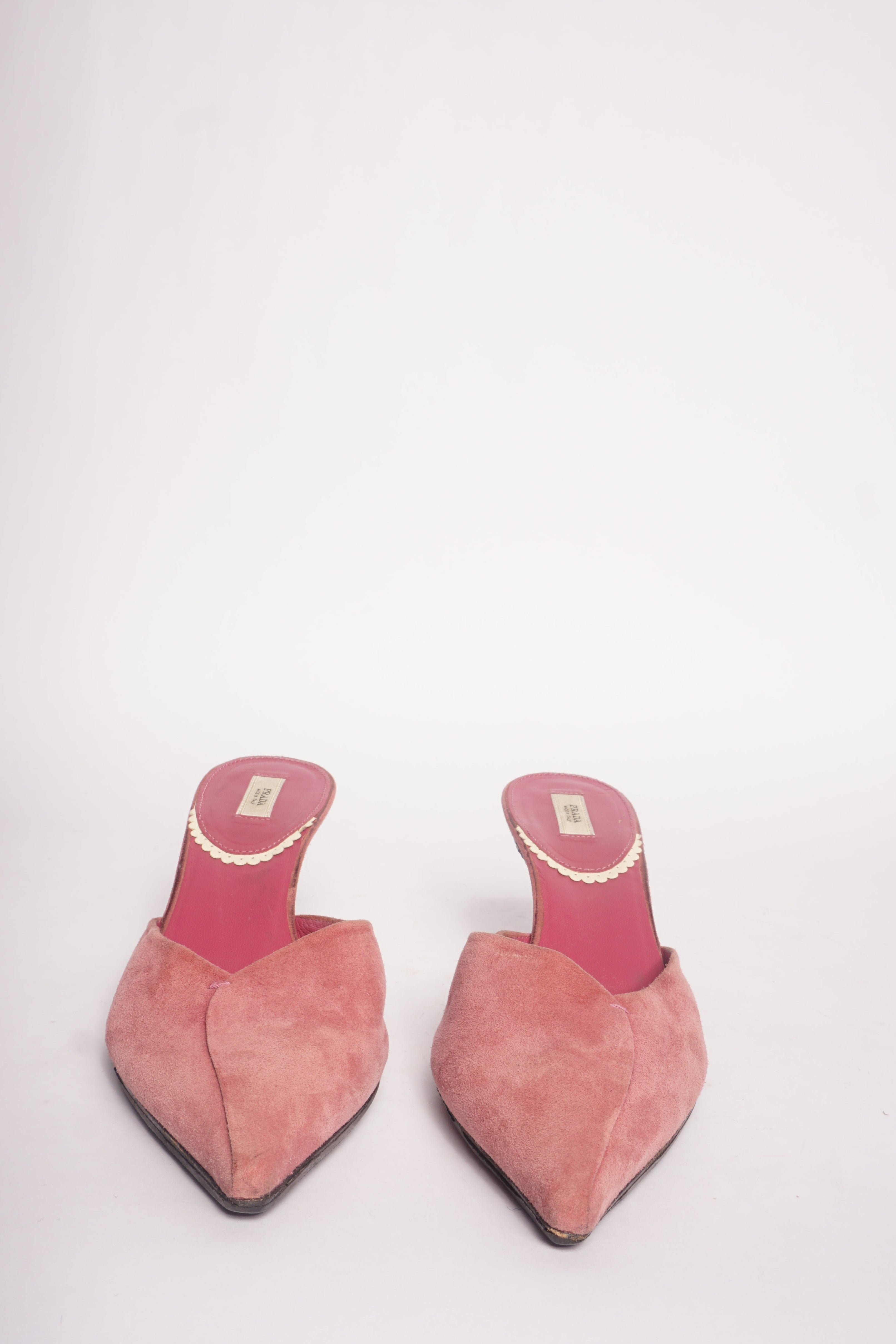 Prada Suede Pink Mules