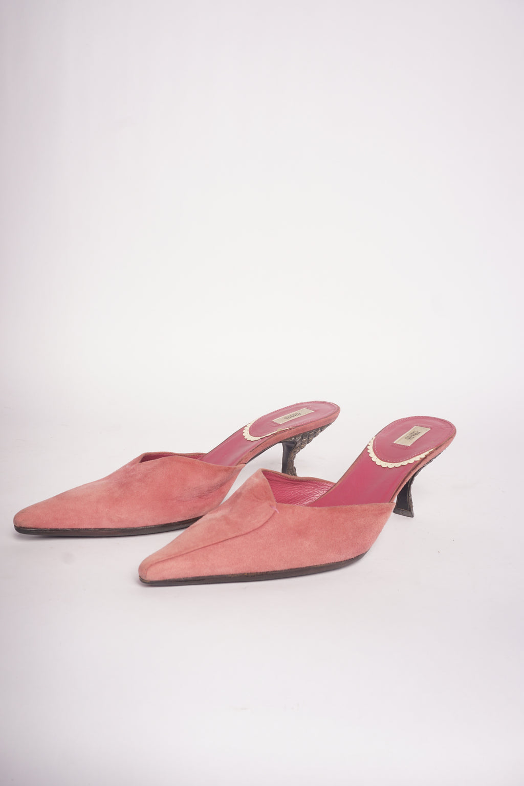 Prada Suede Pink Mules