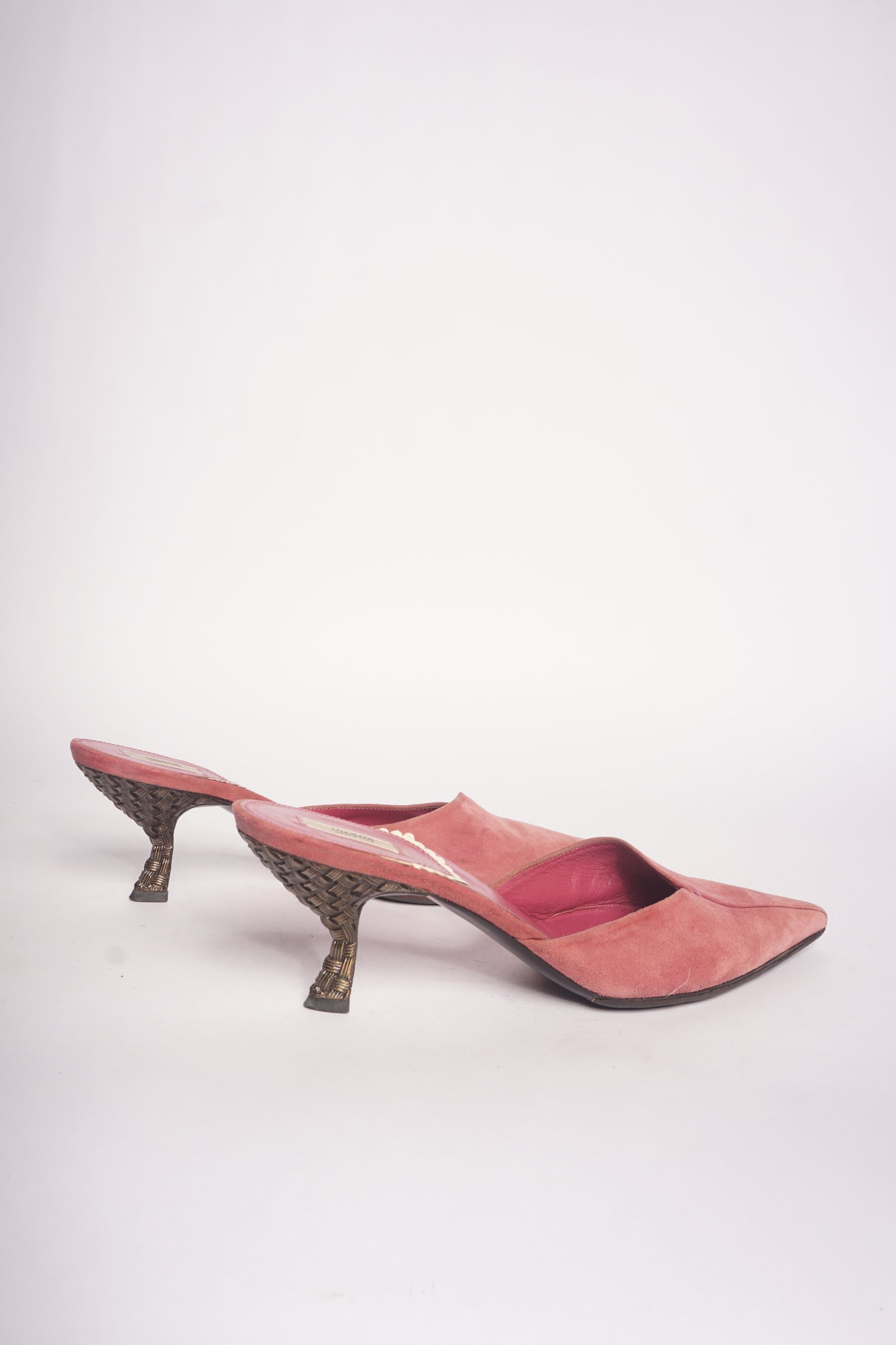 Prada Suede Pink Mules