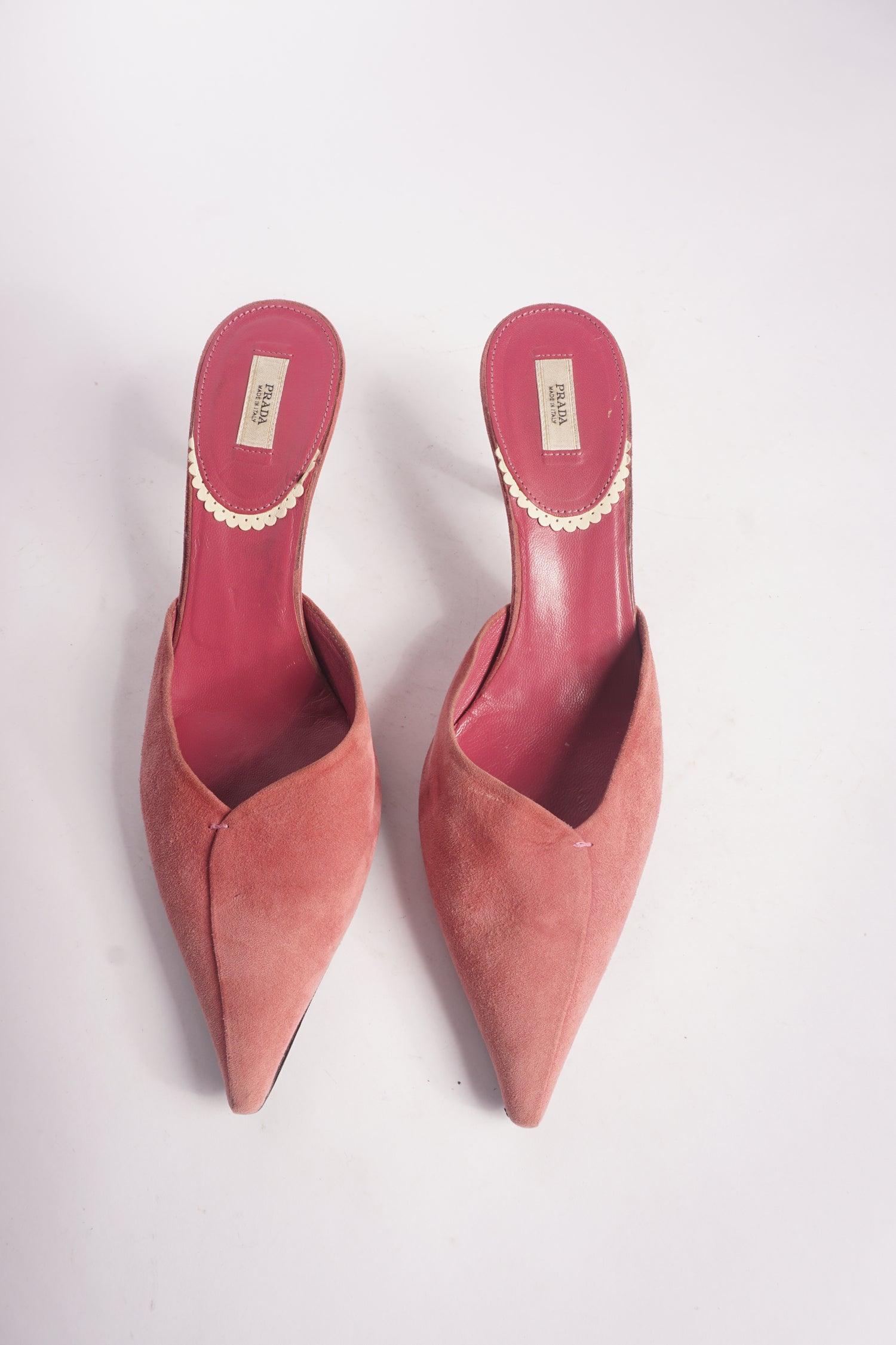 Prada Suede Pink Mules