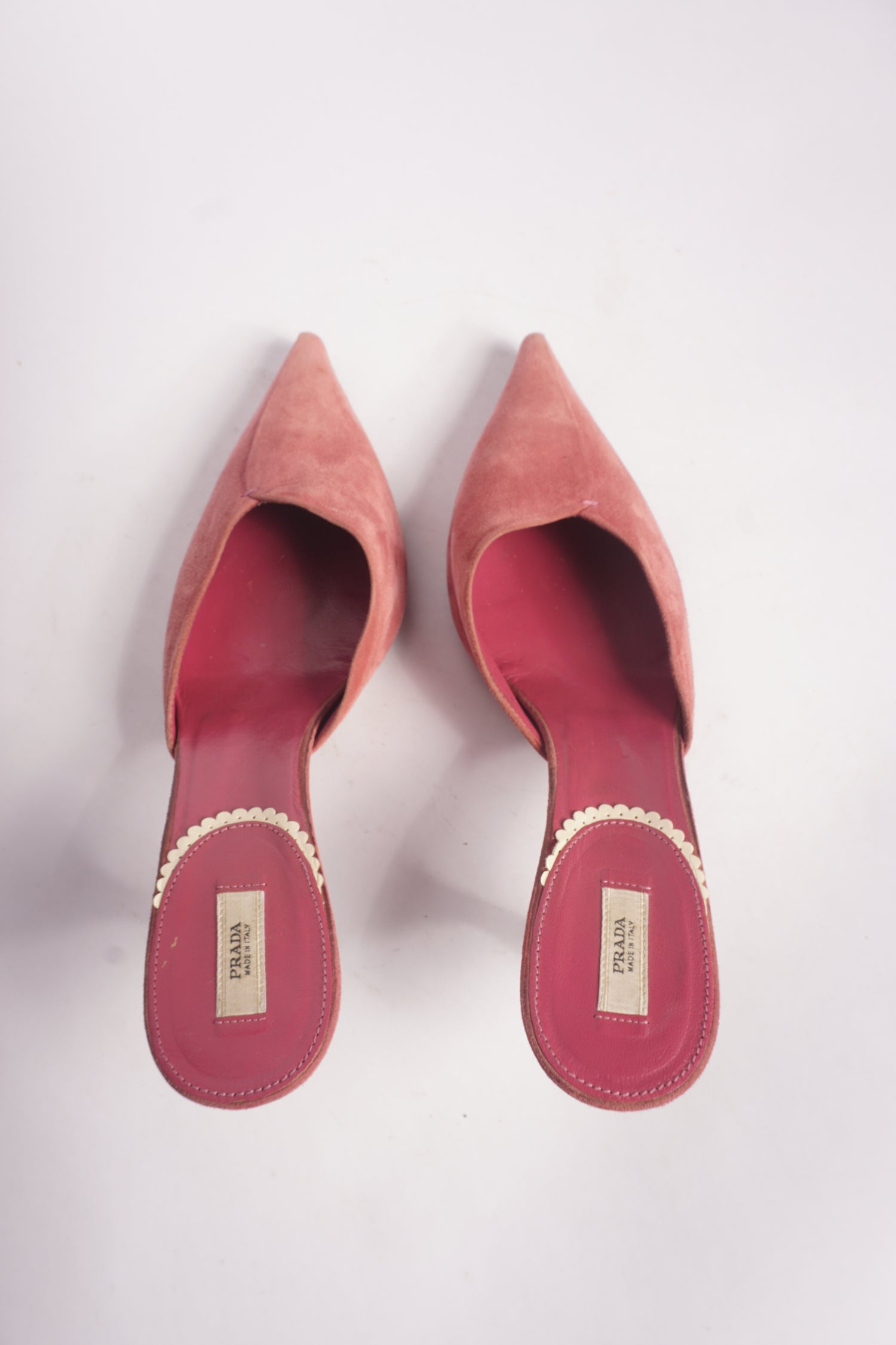 Prada Suede Pink Mules