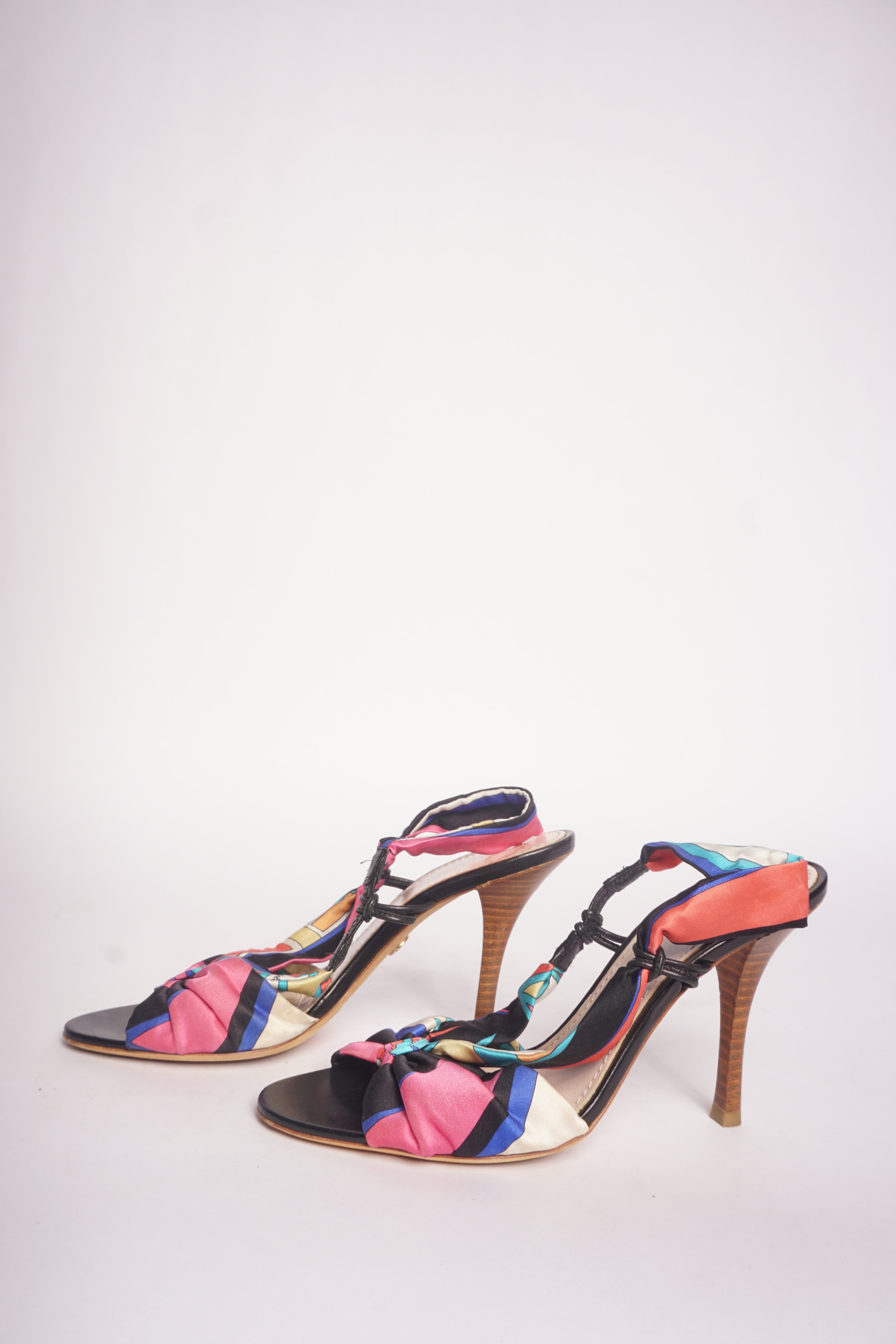 Emilio Pucci Multicolor Slingback Heels