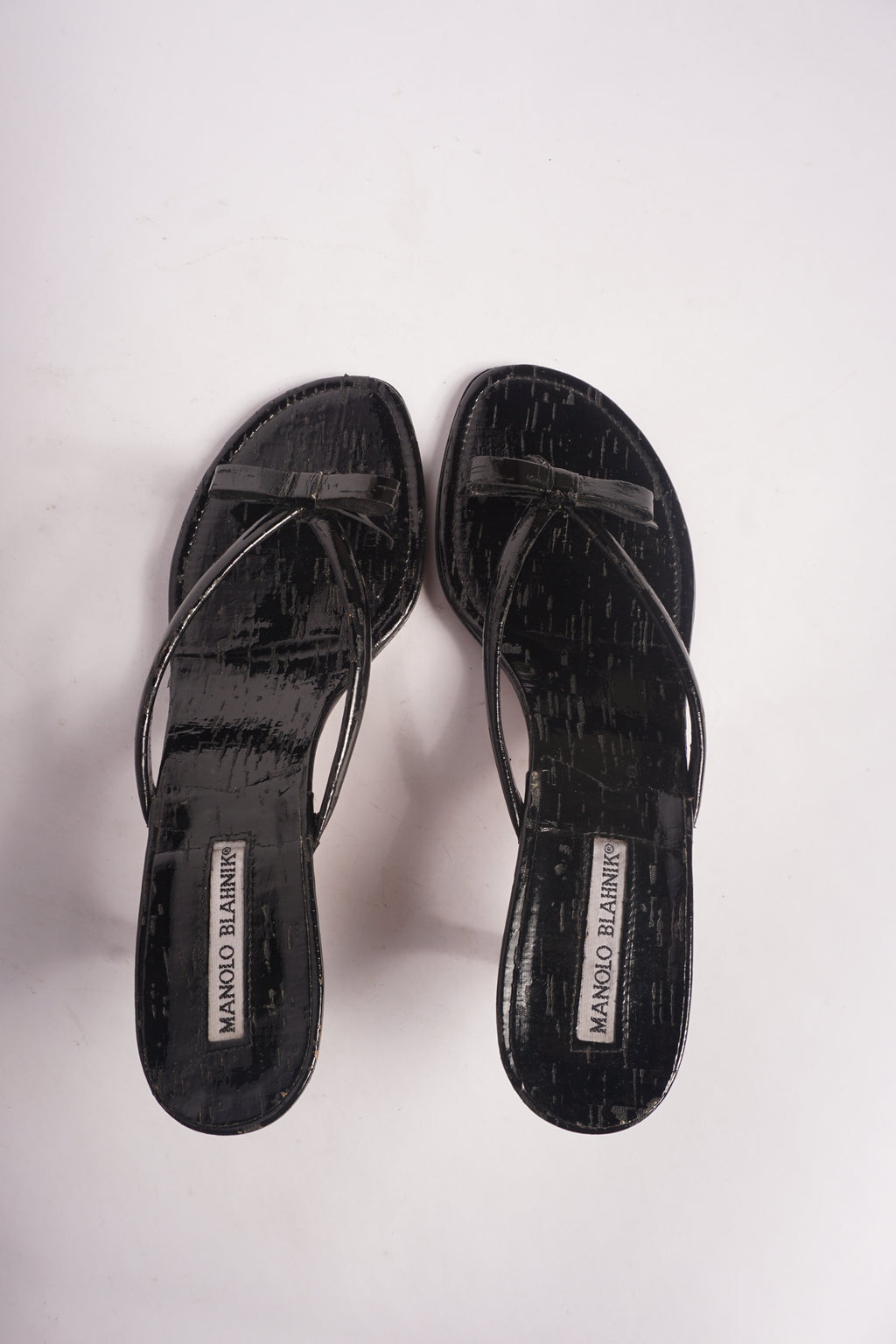 Manolo Blahnik Black Bow Sandals