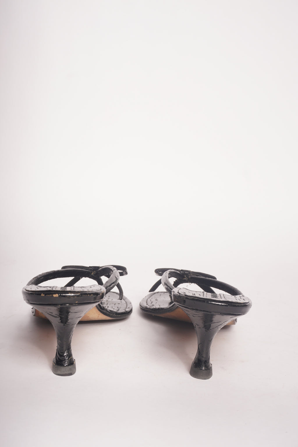 Manolo Blahnik Black Bow Sandals