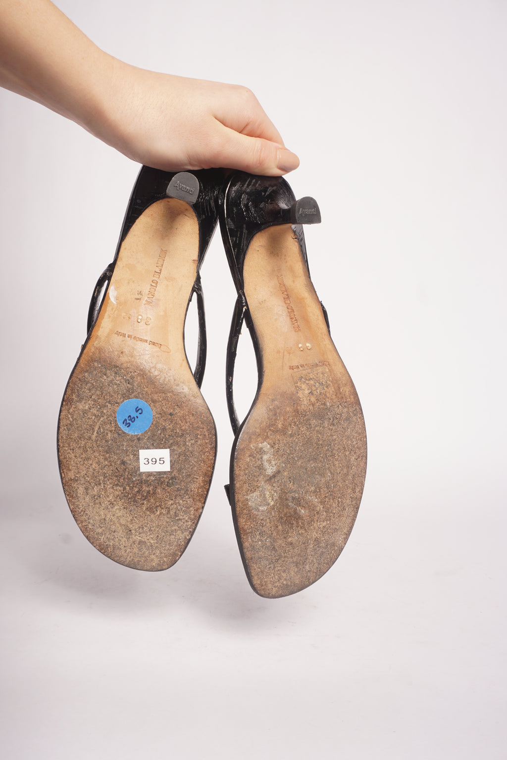 Manolo Blahnik Black Bow Sandals