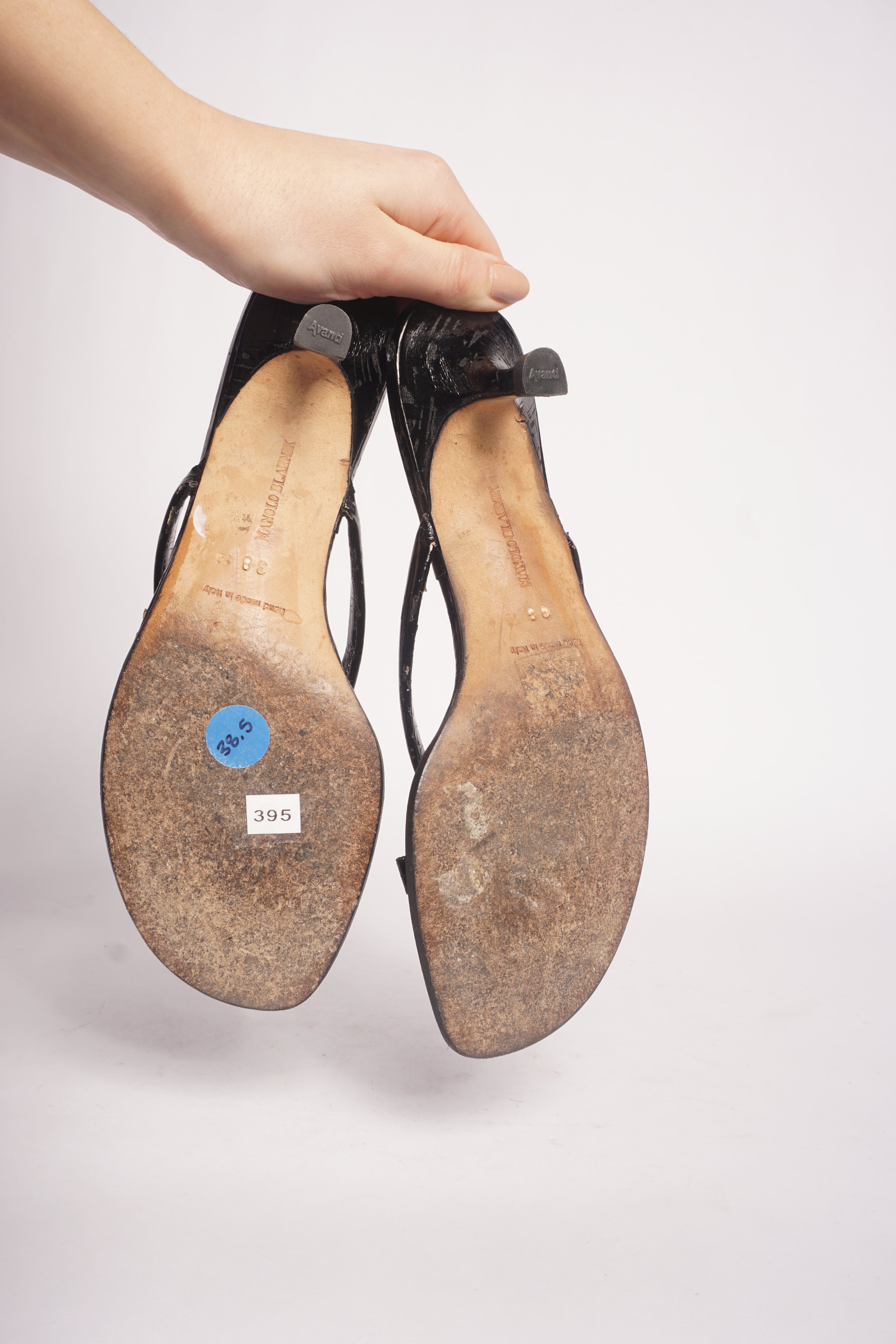 Manolo Blahnik Black Bow Sandals