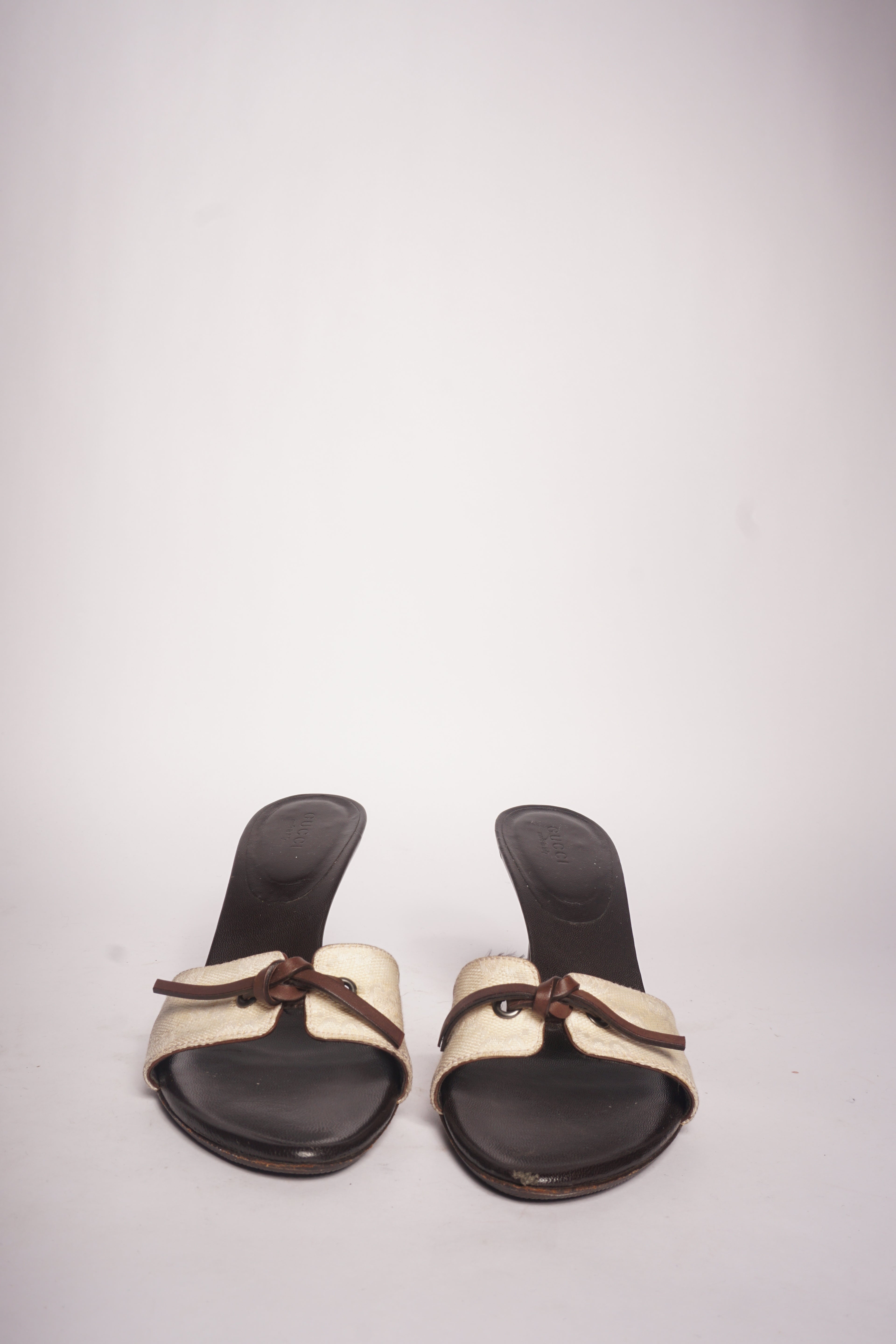 Gucci Canvas Logo Monogram Sandals