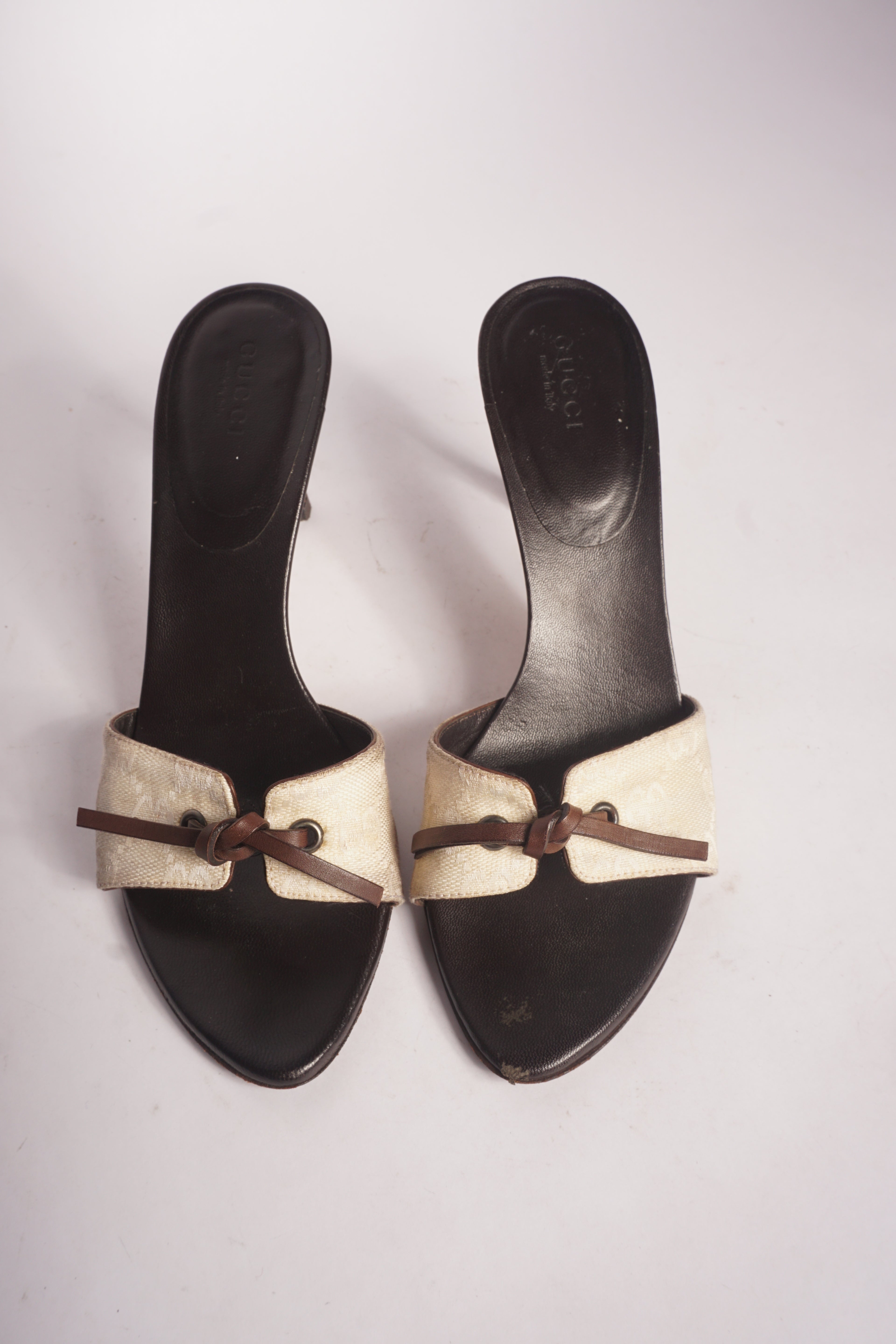 Gucci Canvas Logo Monogram Sandals