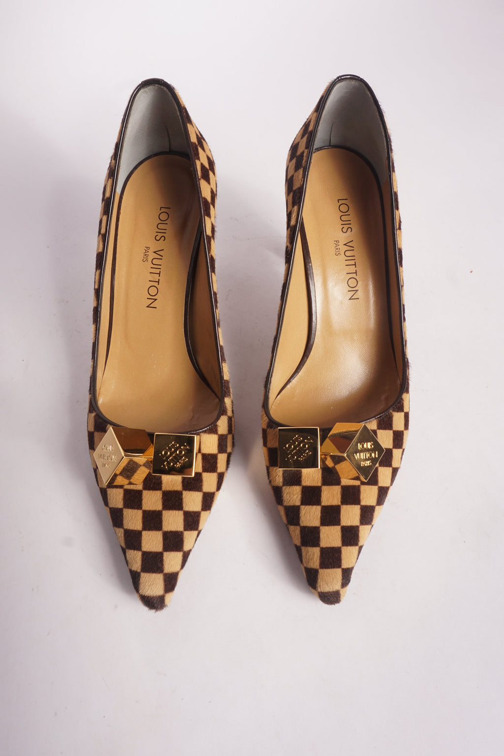 Louis Vuitton Checkered Pointed Toe Heels