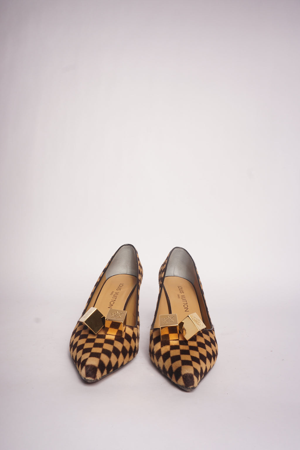 Louis Vuitton Checkered Pointed Toe Heels