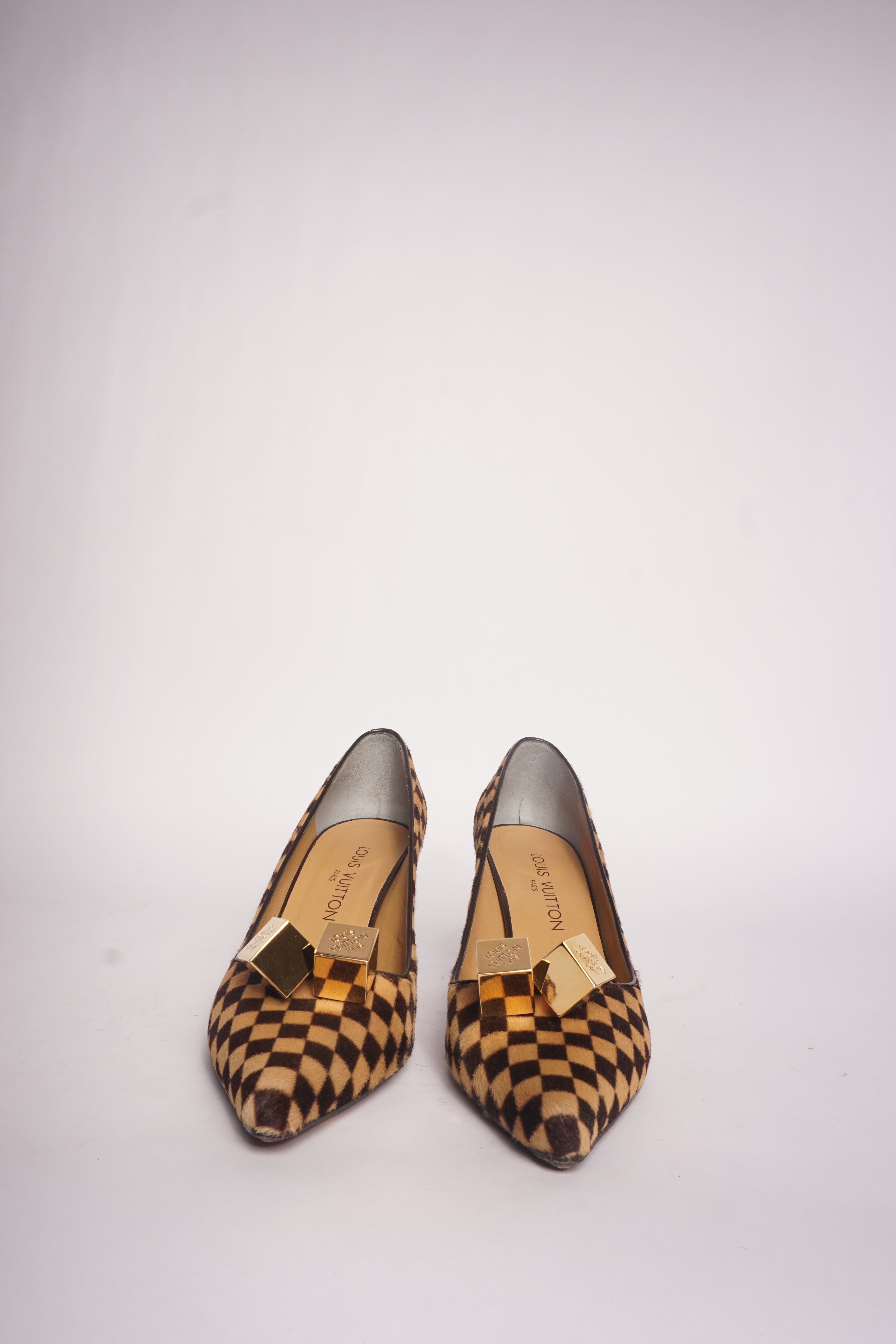 Louis Vuitton Checkered Pointed Toe Heels