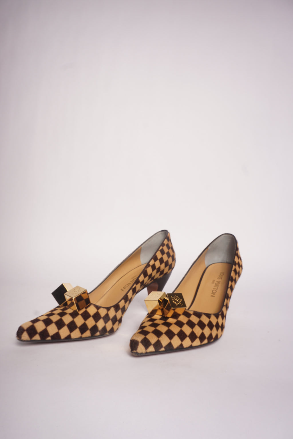 Louis Vuitton Checkered Pointed Toe Heels