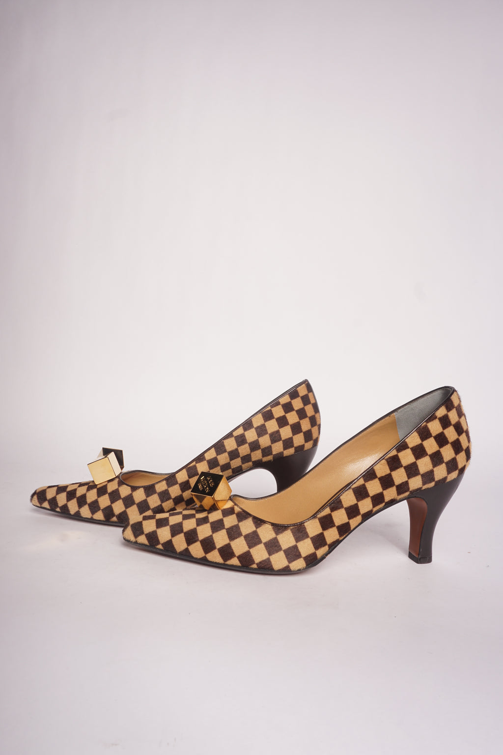 Louis Vuitton Checkered Pointed Toe Heels