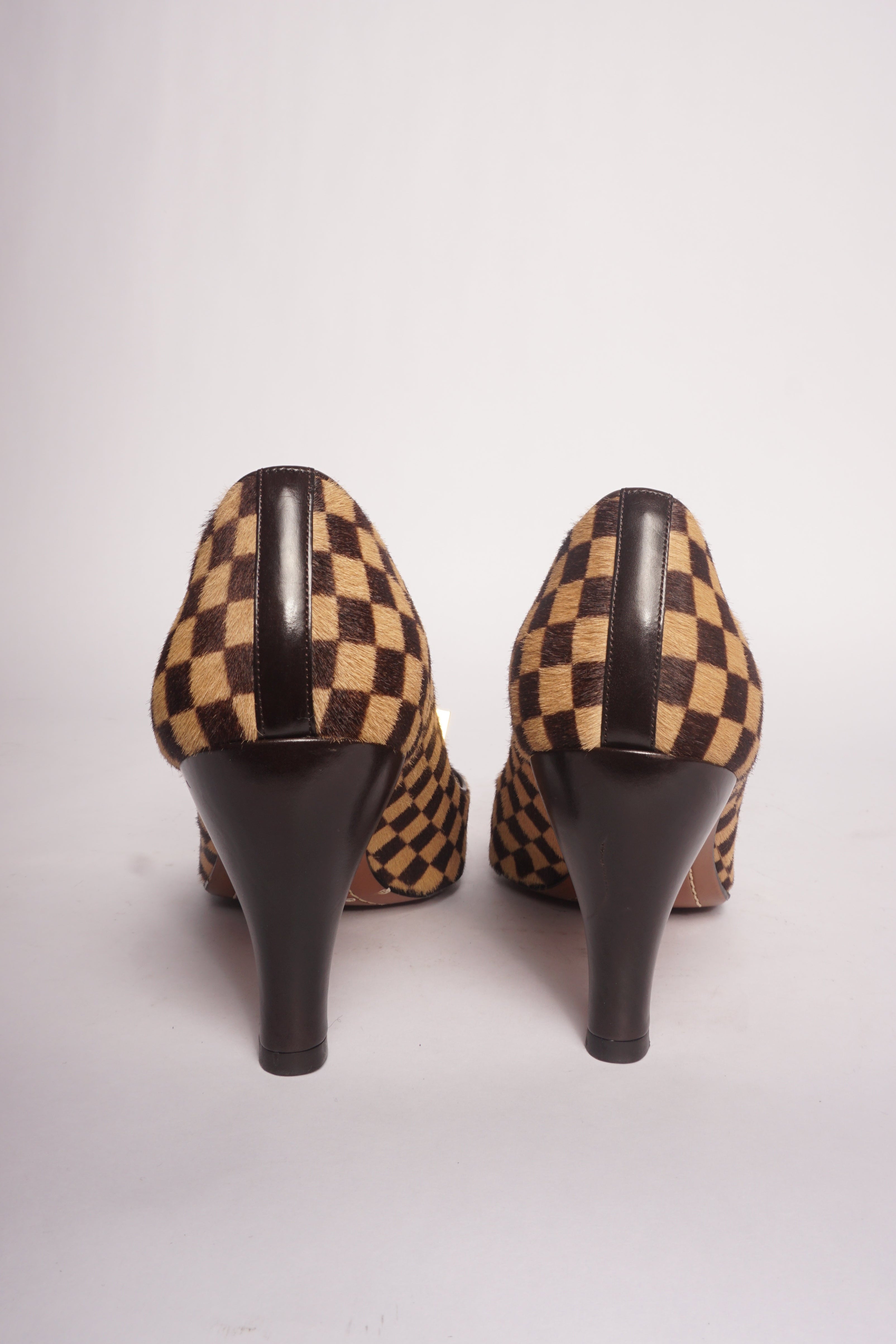 Louis Vuitton Checkered Pointed Toe Heels
