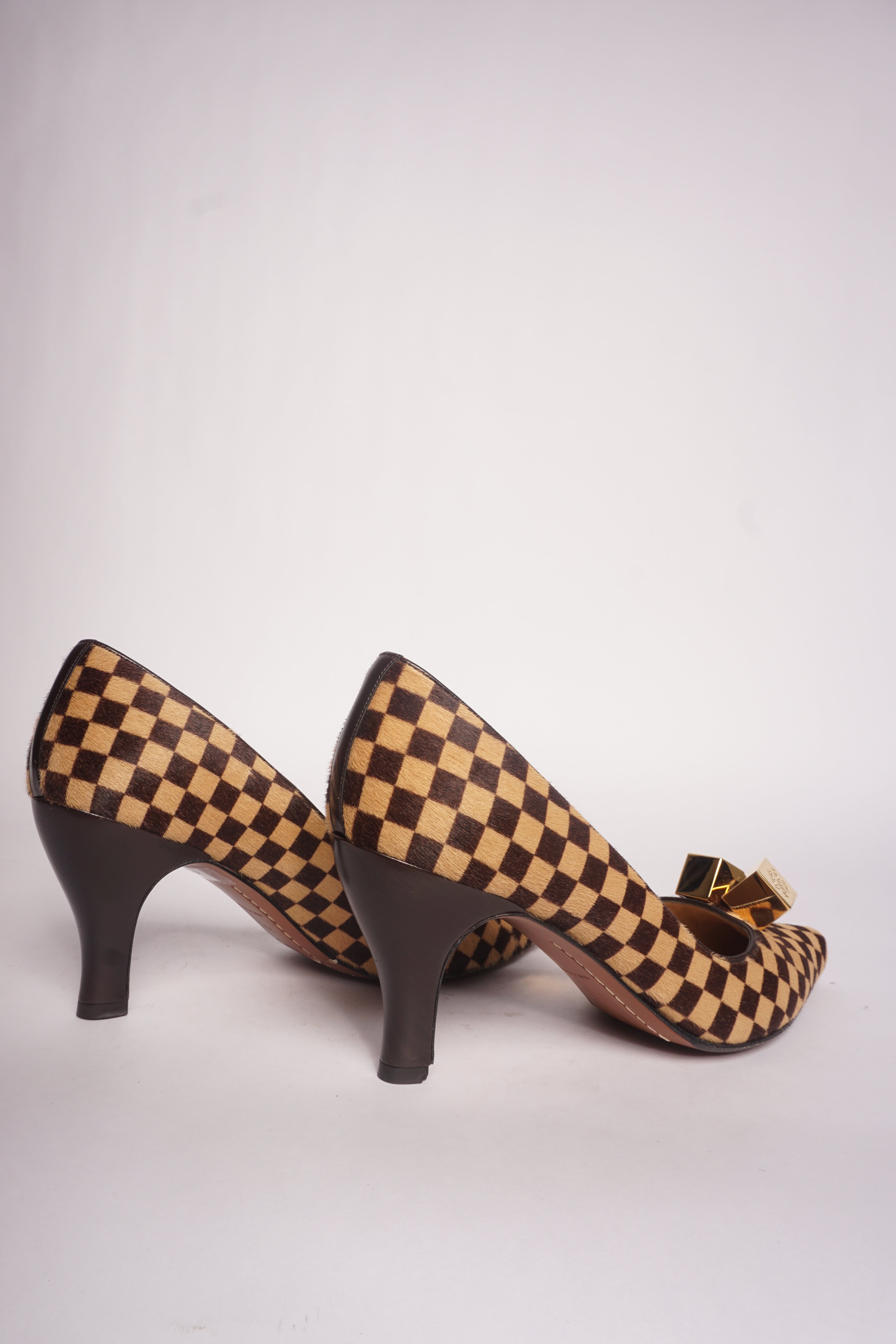 Louis Vuitton Checkered Pointed Toe Heels