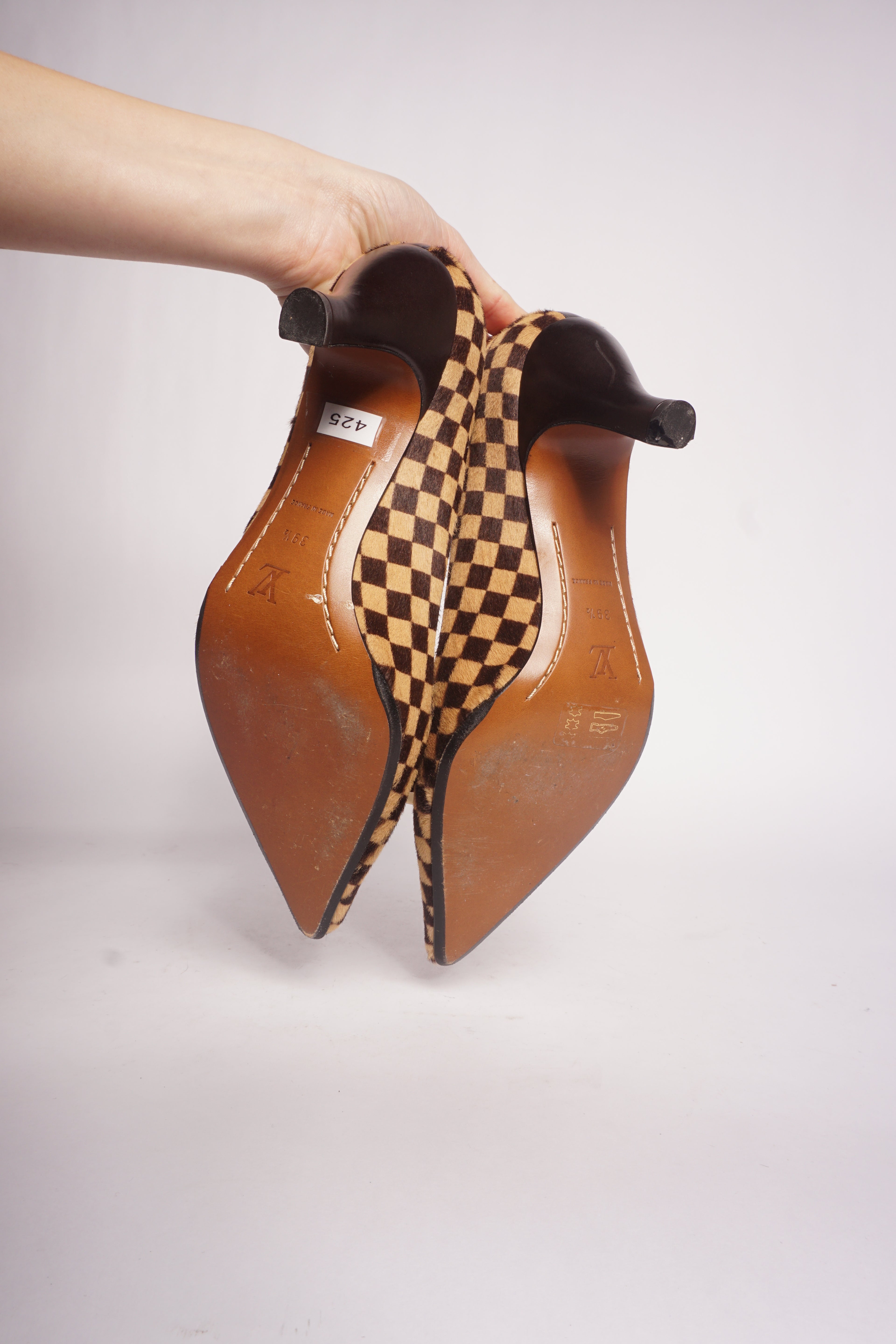 Louis Vuitton Checkered Pointed Toe Heels
