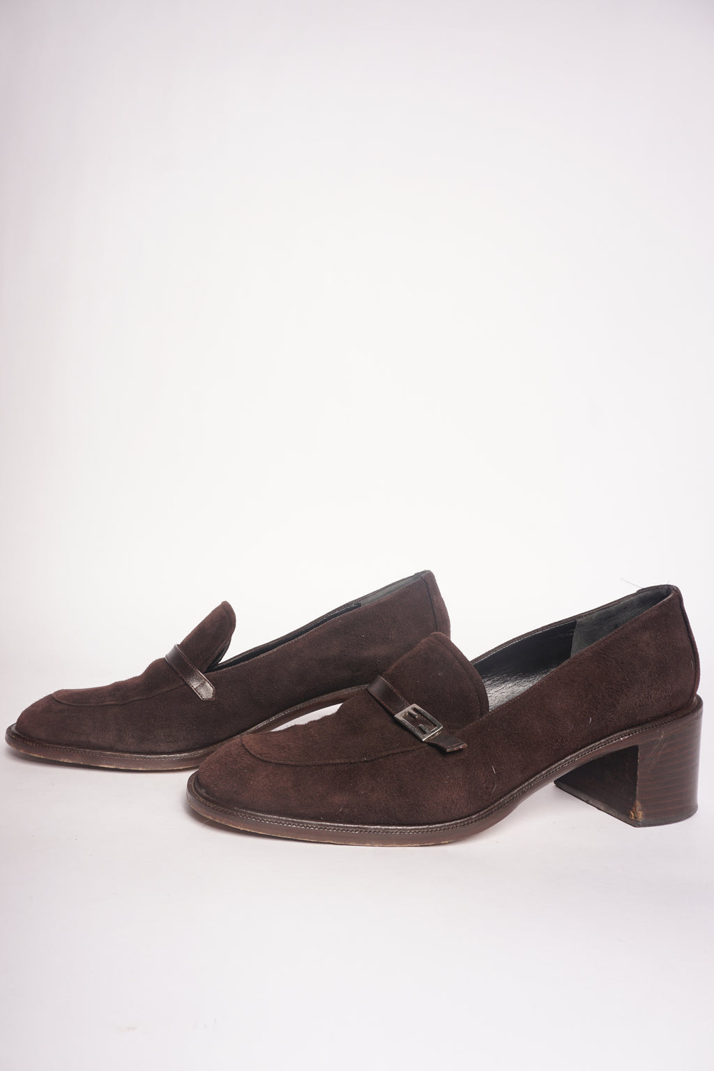 Fendi Brown Suede Loafers