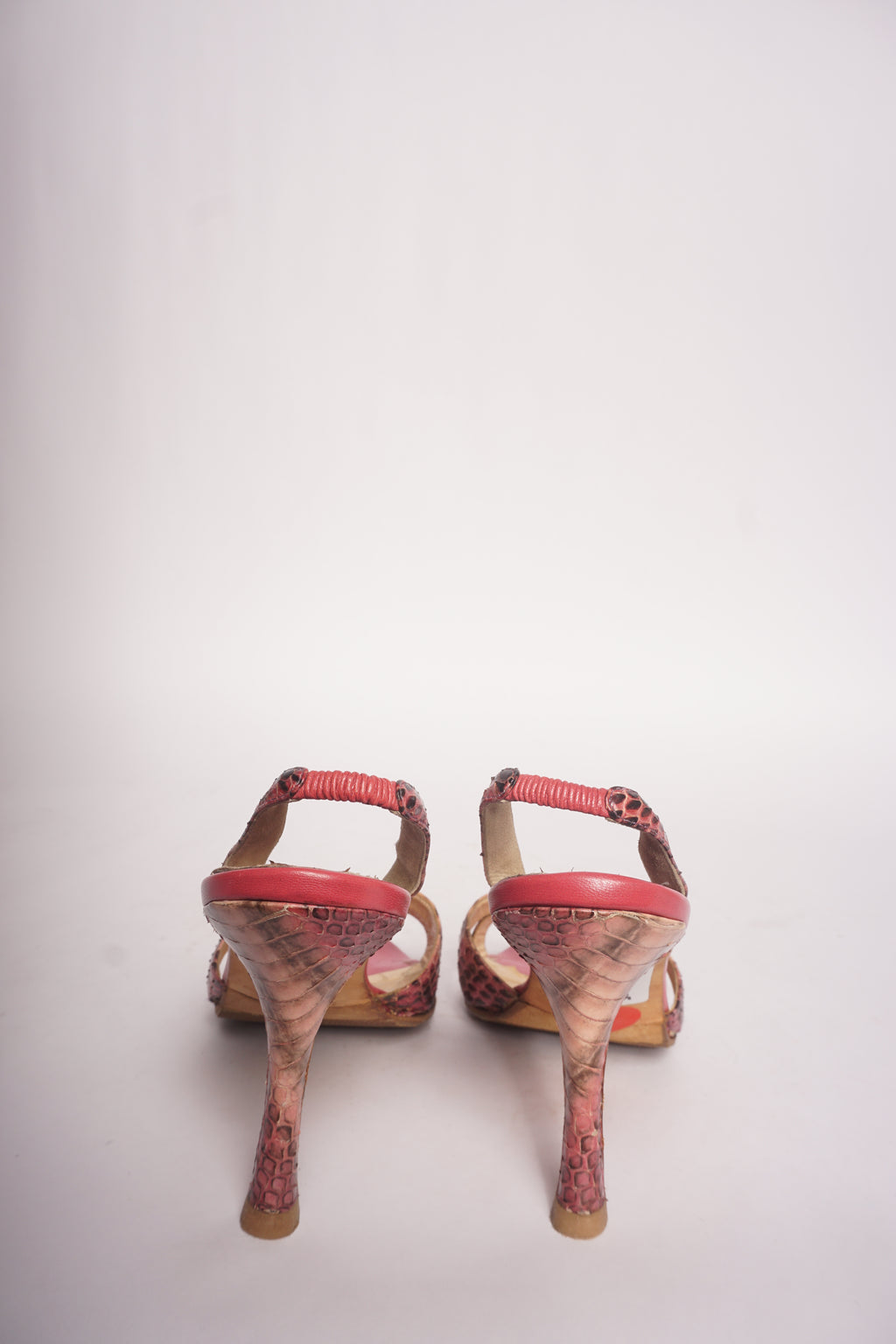 Manolo Blahnik Pink Snakeskin Heels