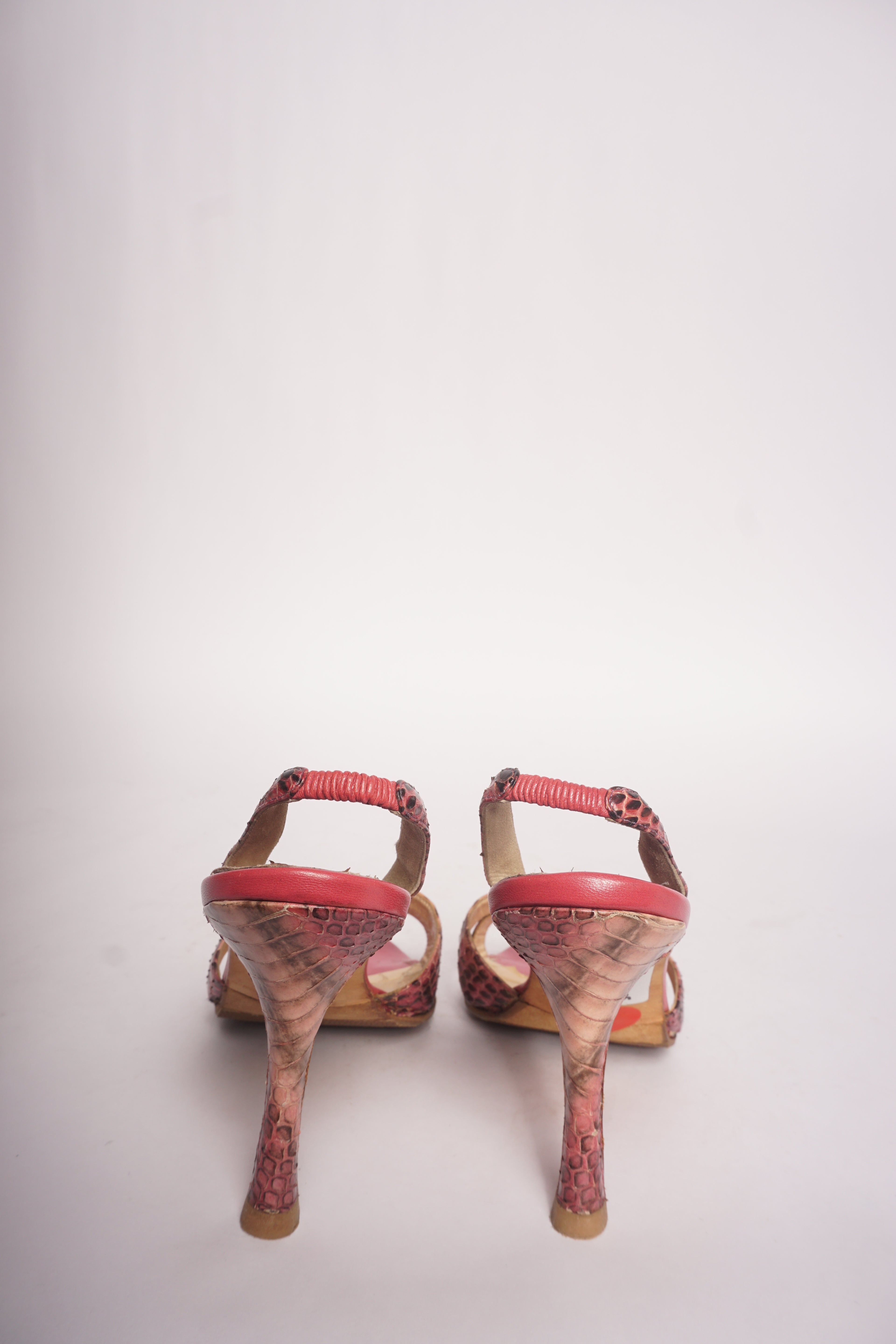 Manolo Blahnik Pink Snakeskin Heels