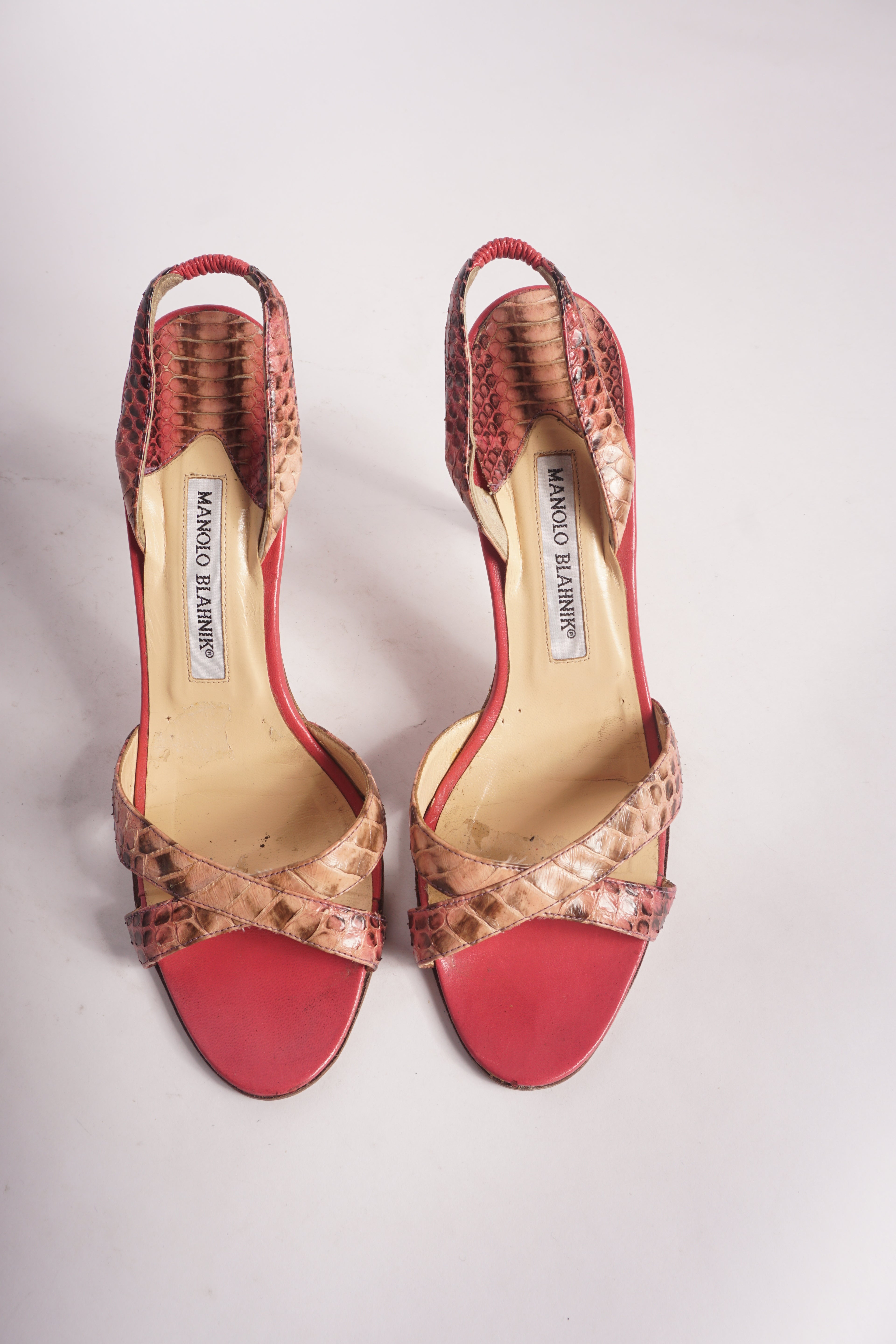 Manolo Blahnik Pink Snakeskin Heels