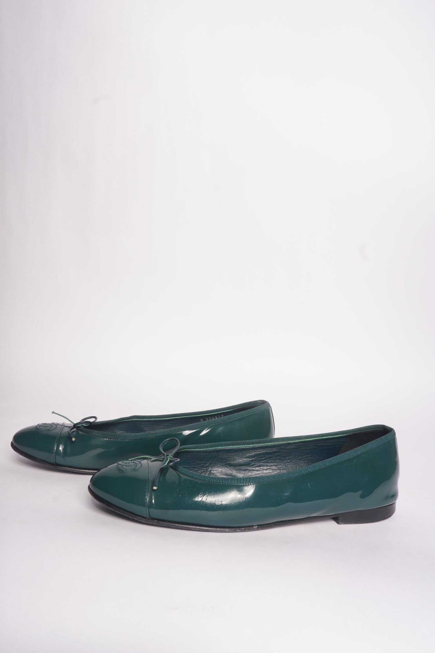Chanel Patent Green Flats