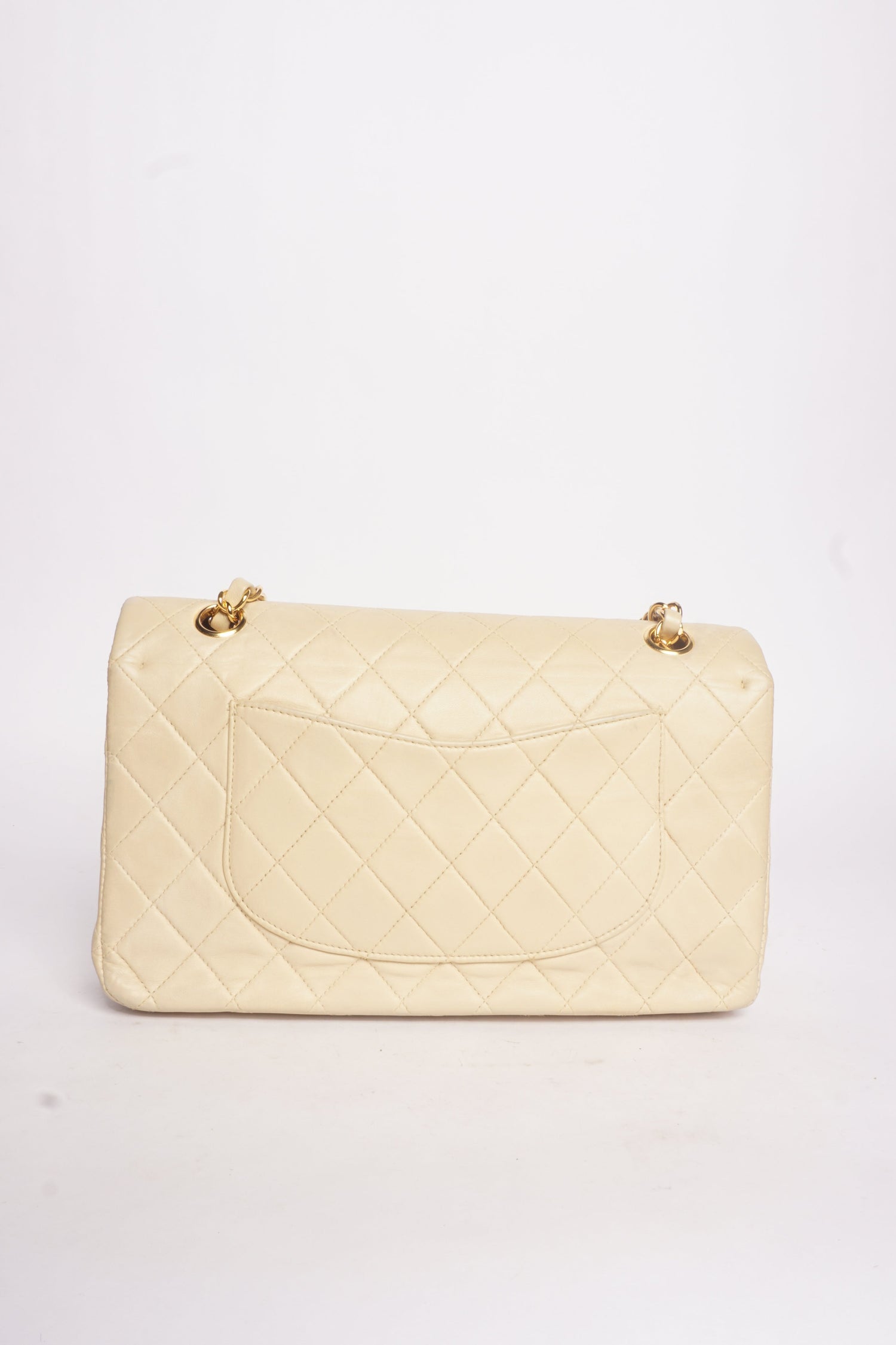 Chanel Tan Lambskin Double Flap Bag with 24K Gold Plated Hardware