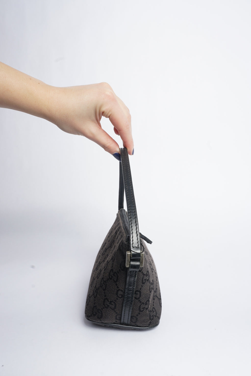 Gucci Black Monogram Baguette