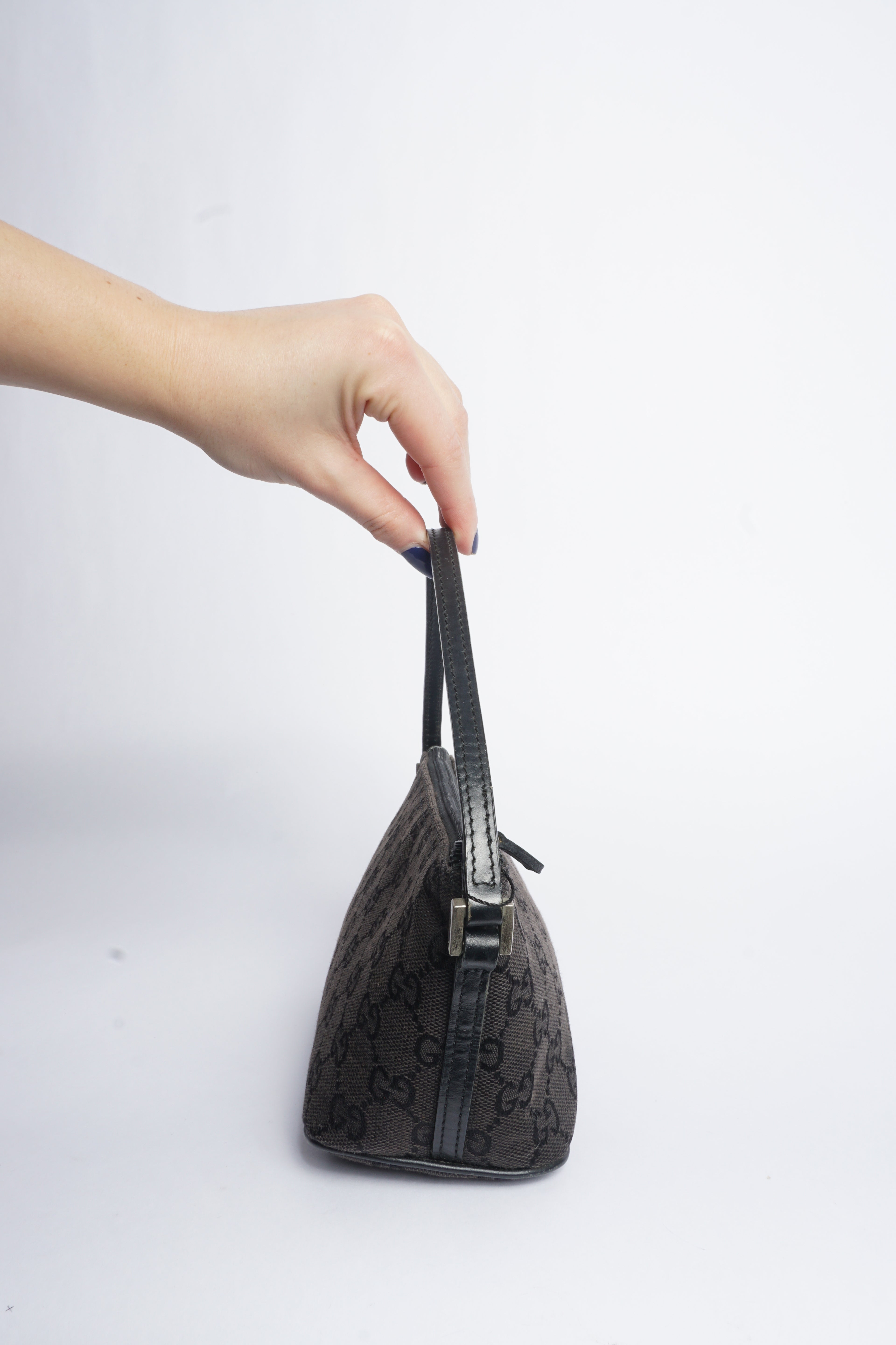 Gucci Black Monogram Baguette