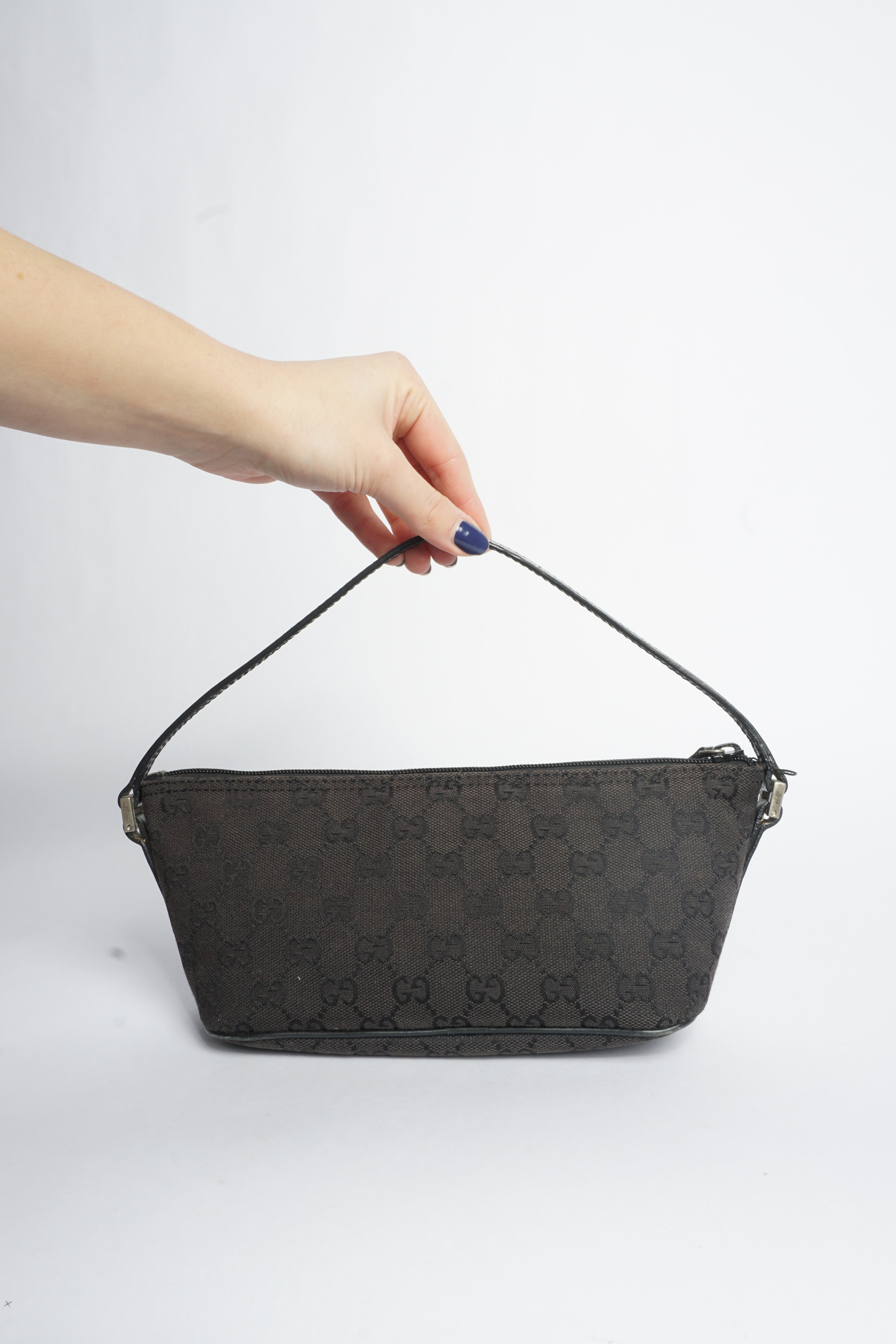 Gucci Black Monogram Baguette