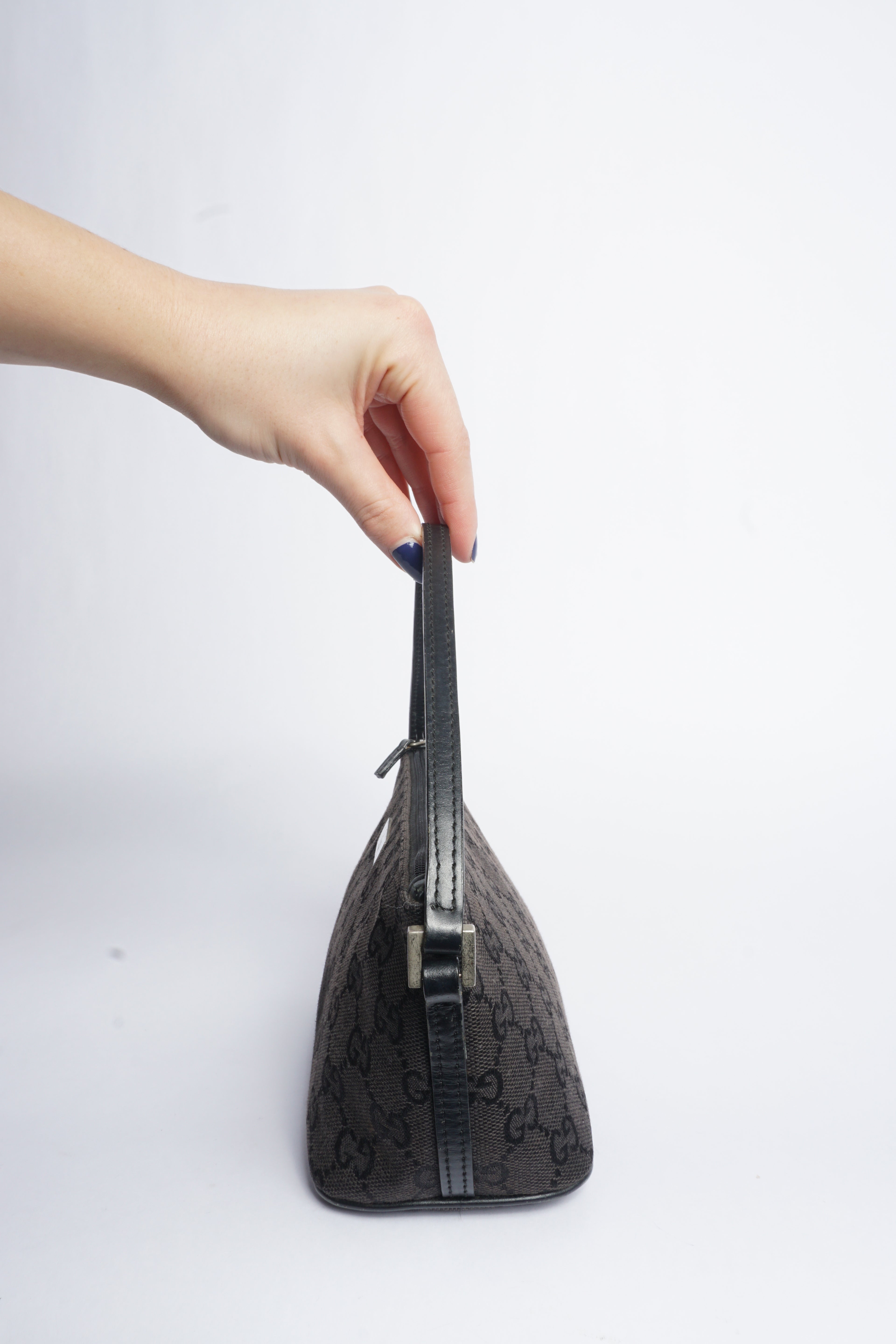 Gucci Black Monogram Baguette