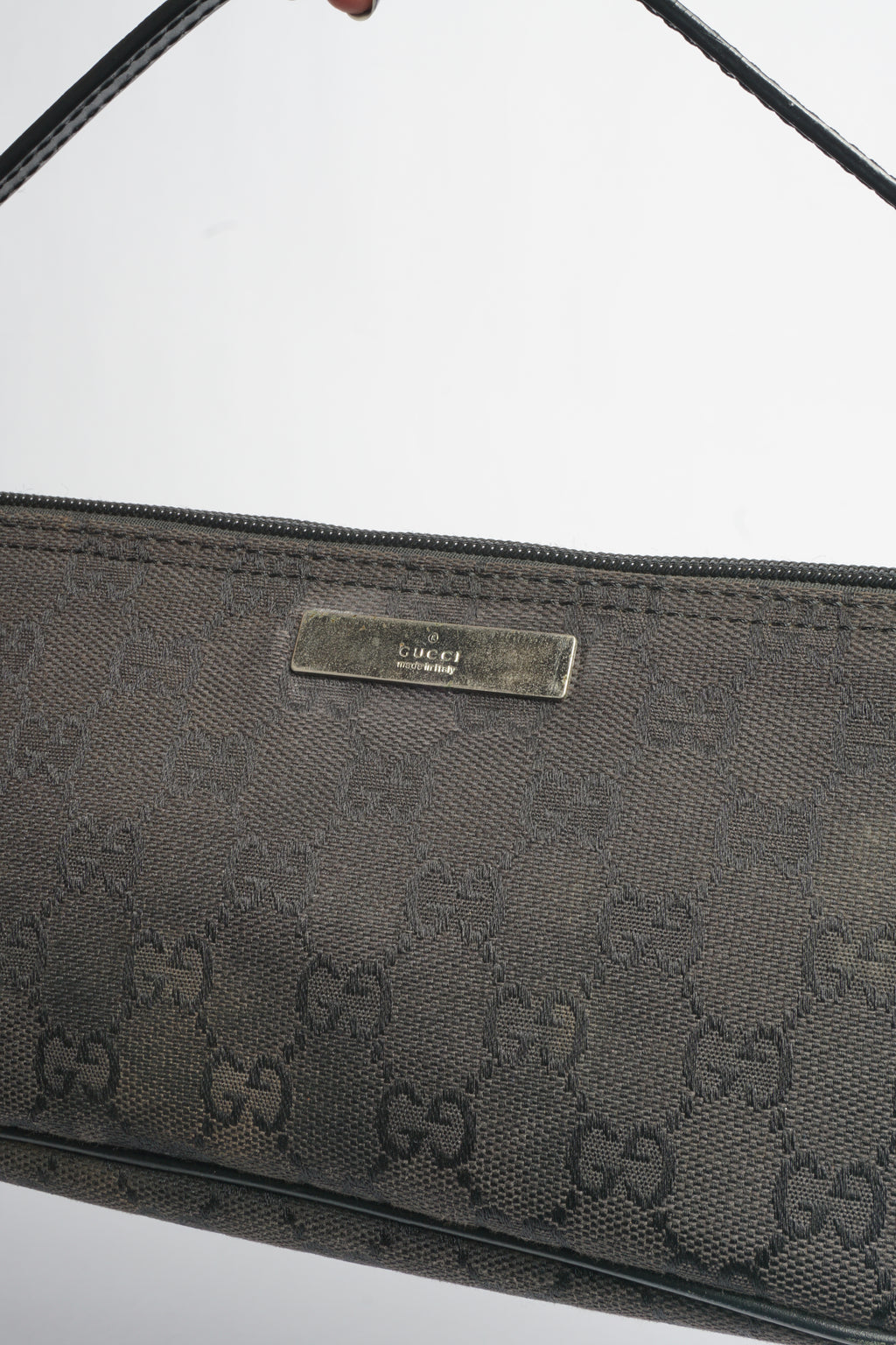 Gucci Black Monogram Baguette