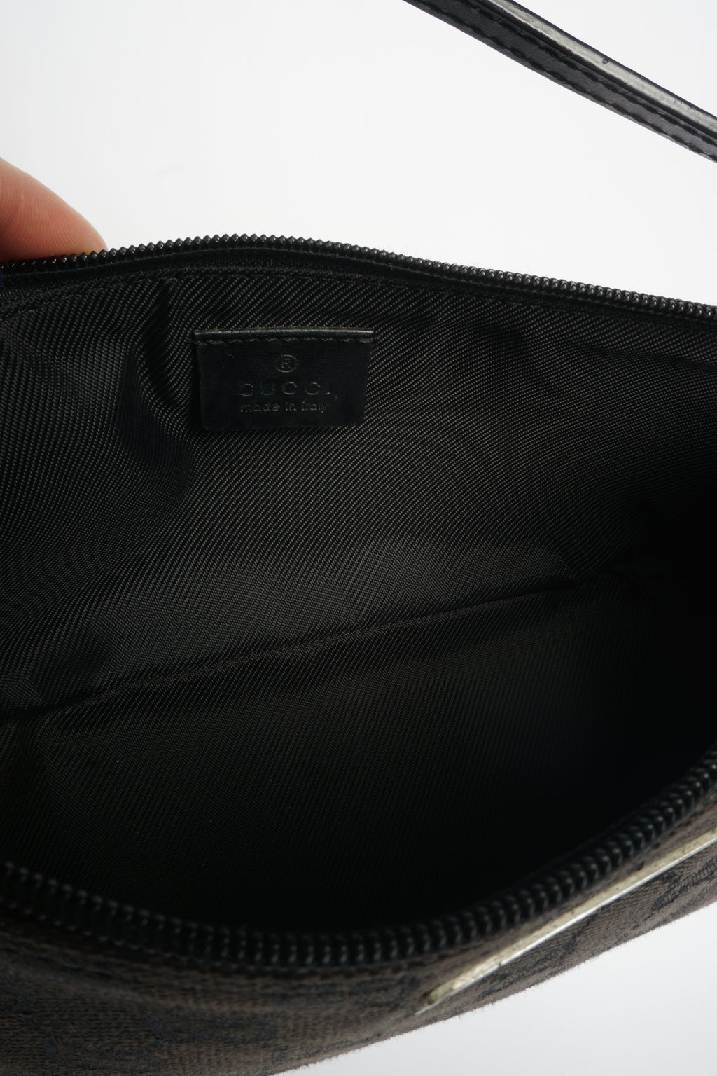 Gucci Black Monogram Baguette