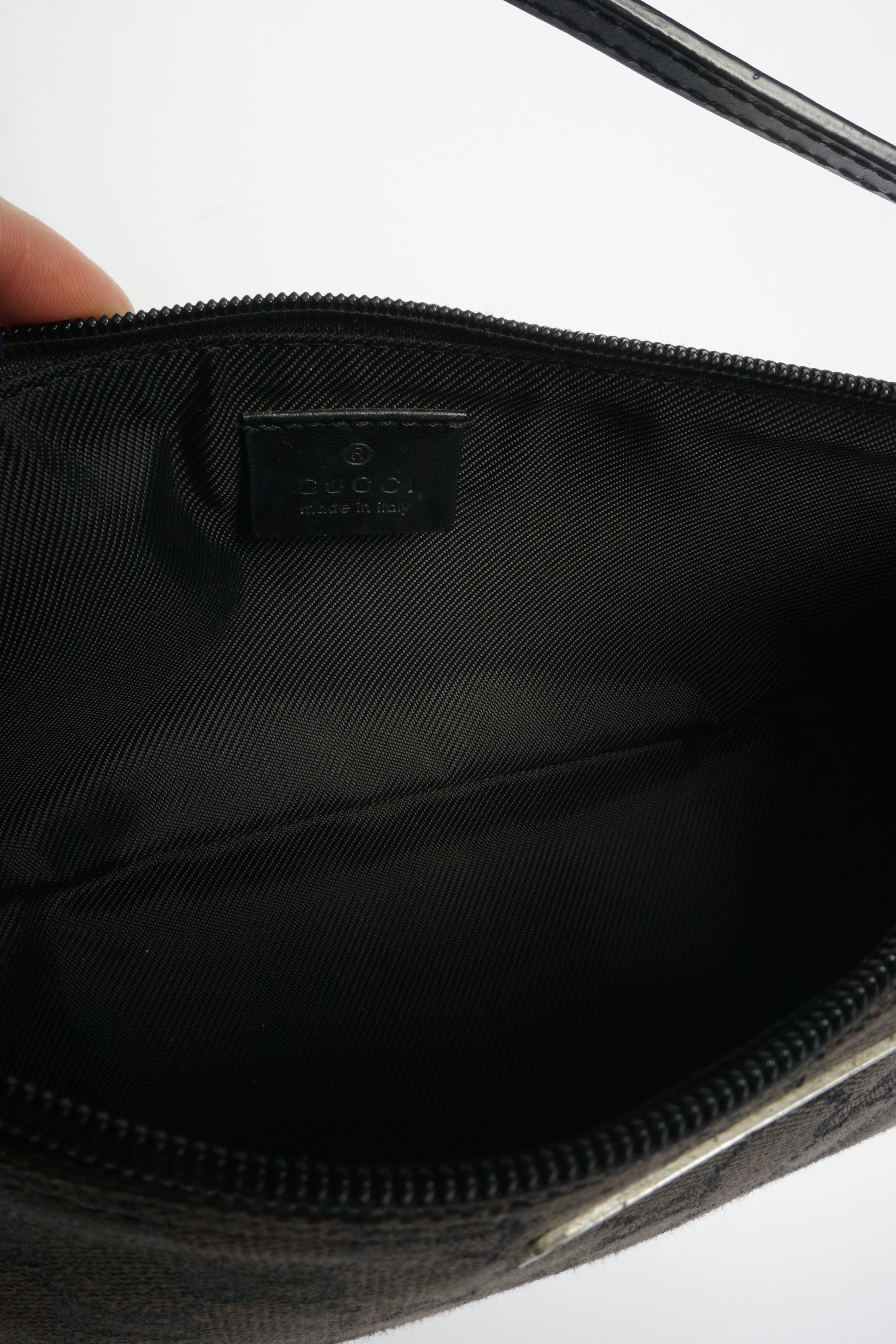 Gucci Black Monogram Baguette