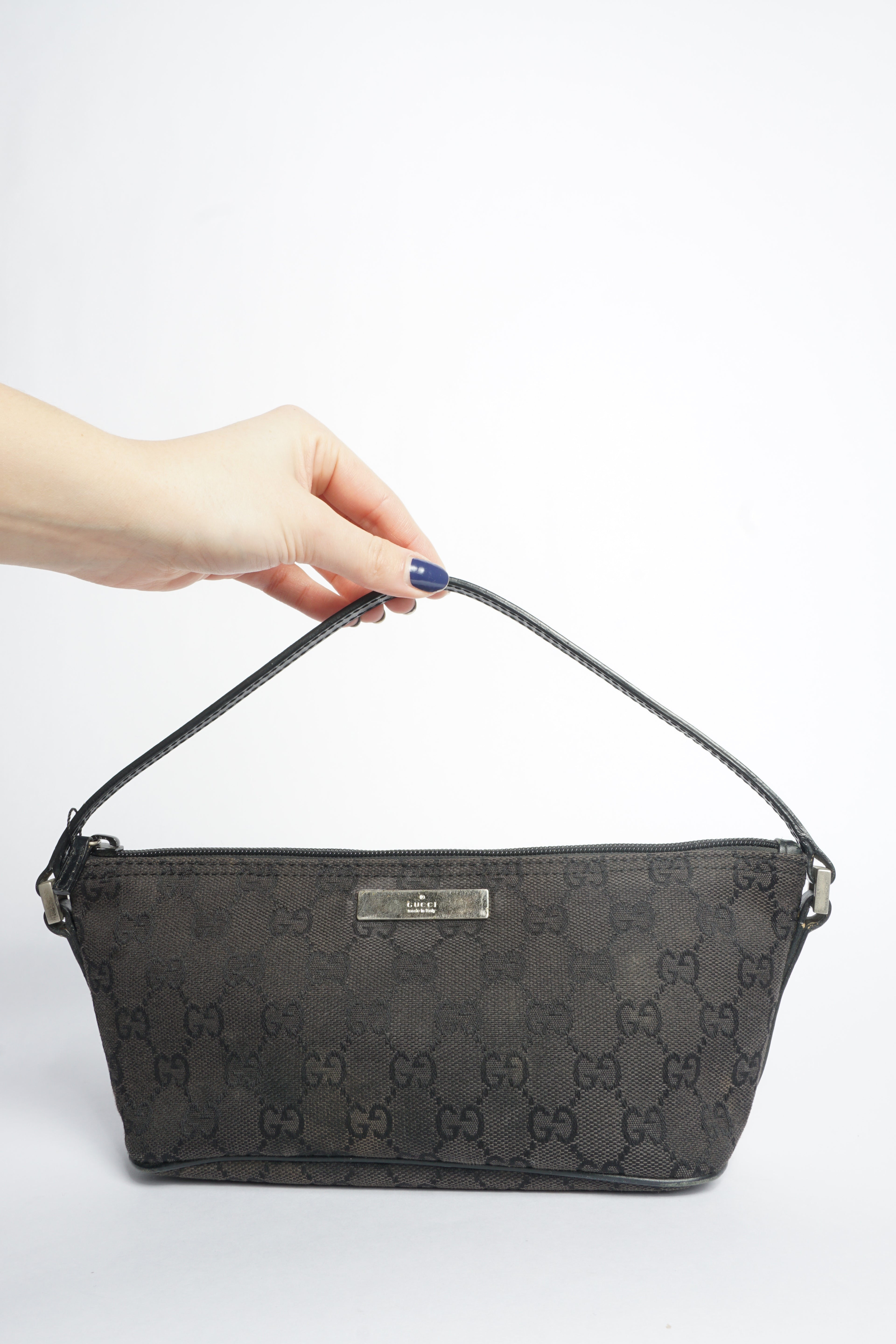 Gucci Black Monogram Baguette