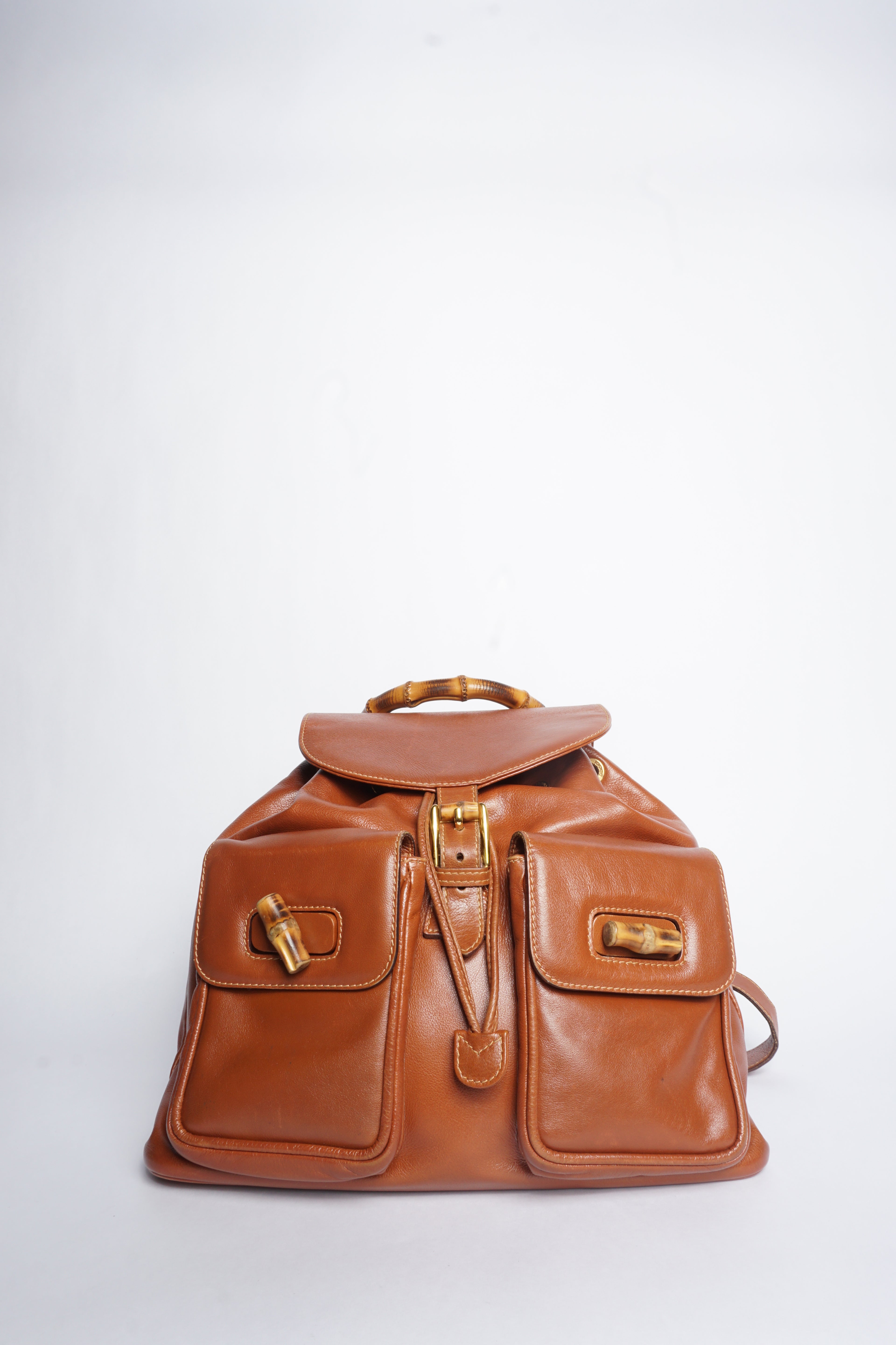 Gucci Brown Bamboo Backpack