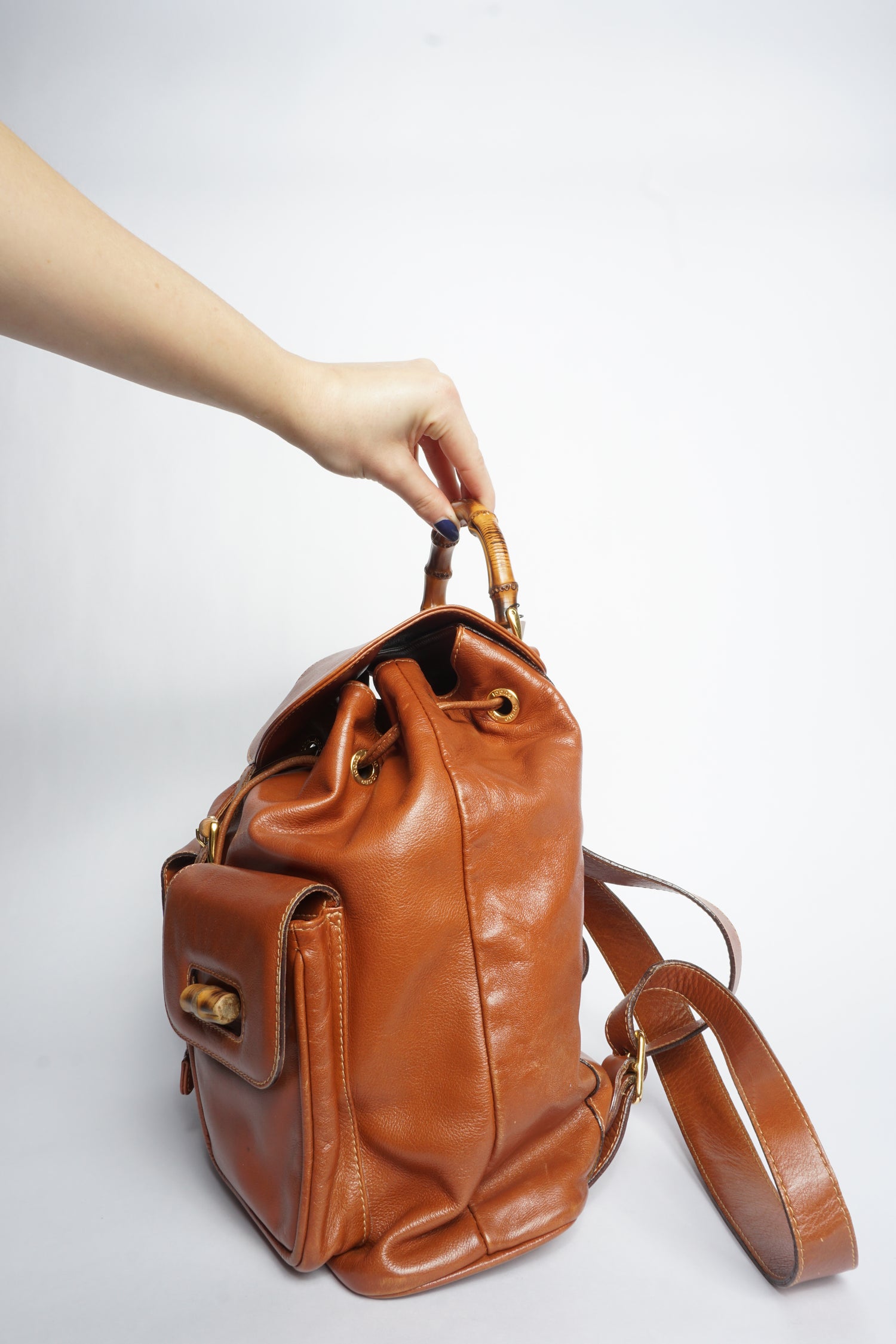 Gucci Brown Bamboo Backpack