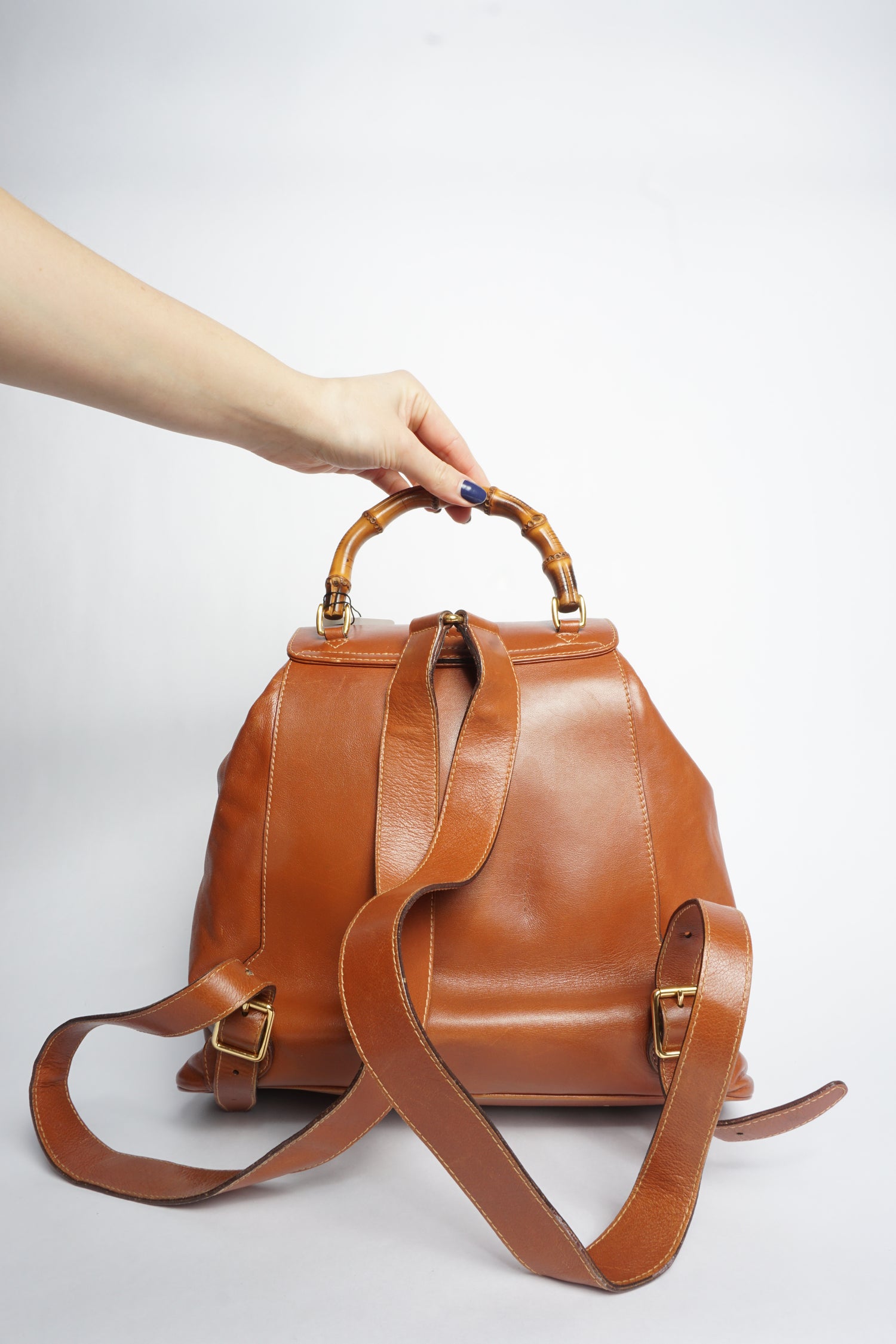 Gucci Brown Bamboo Backpack