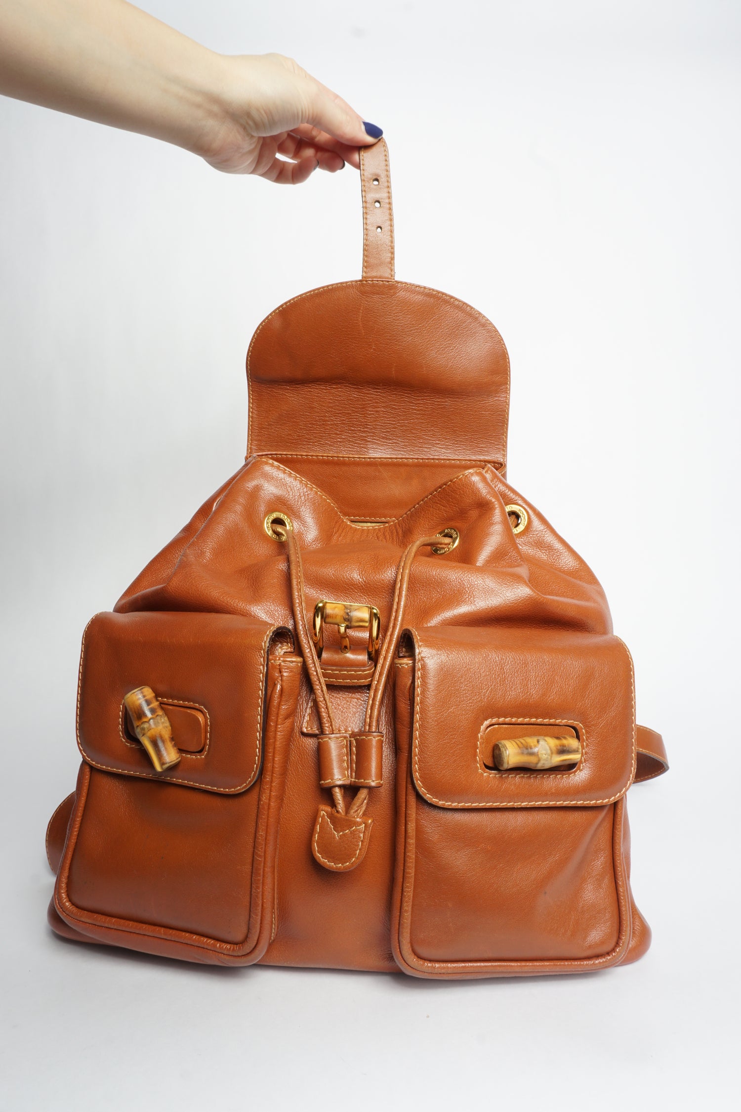 Gucci Brown Bamboo Backpack