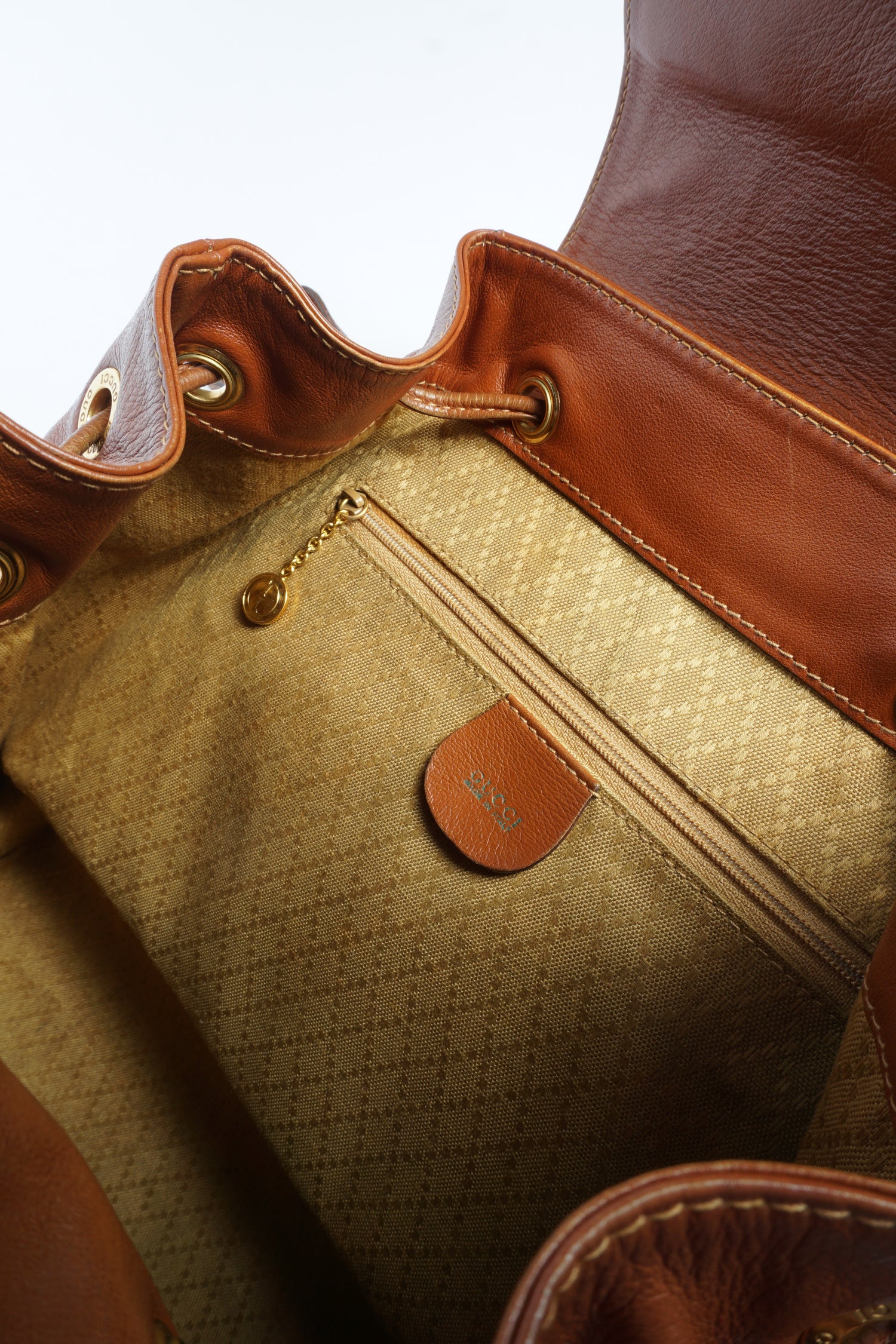 Gucci Brown Bamboo Backpack