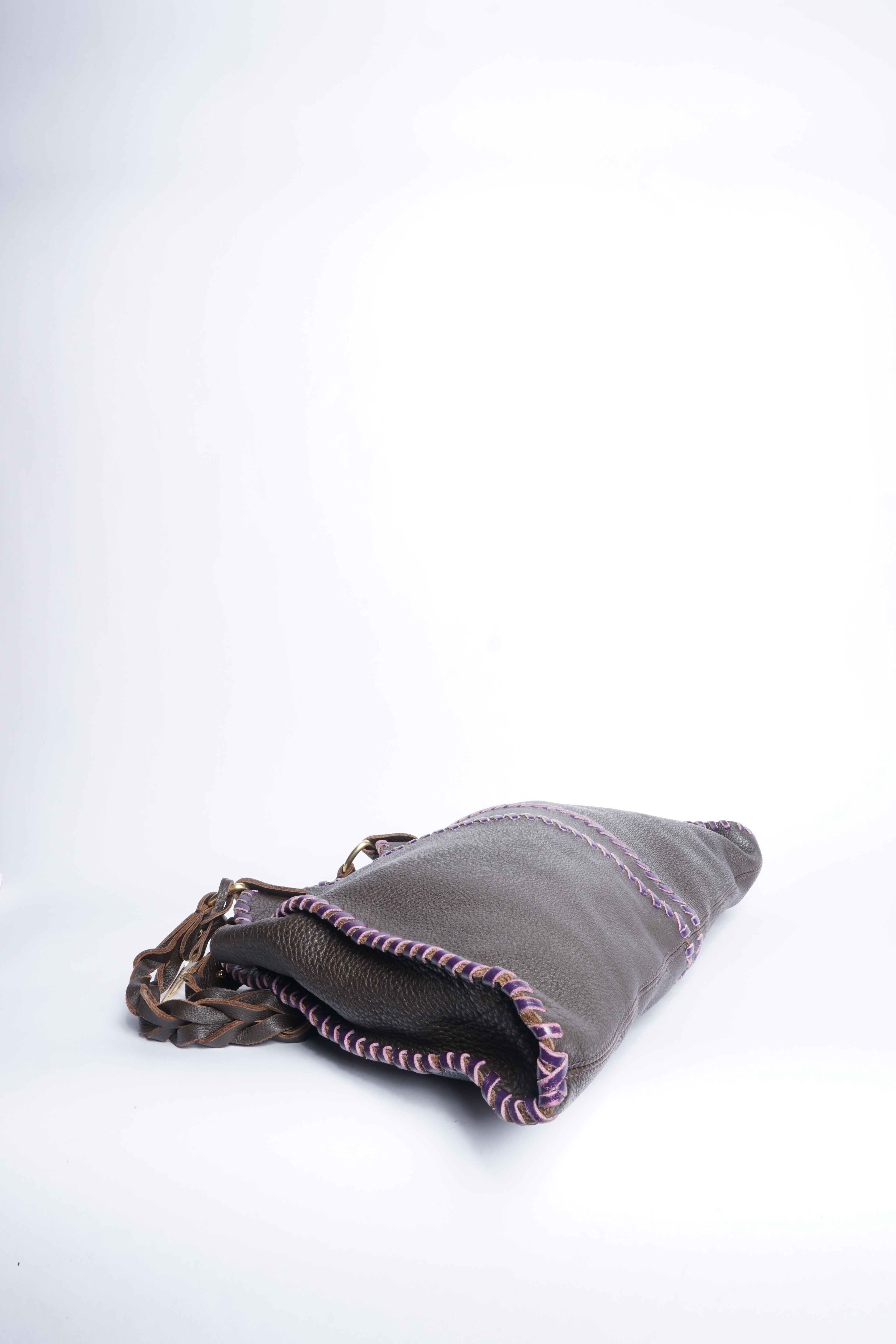 Fendi Leather Stitched Shoulder Bag
