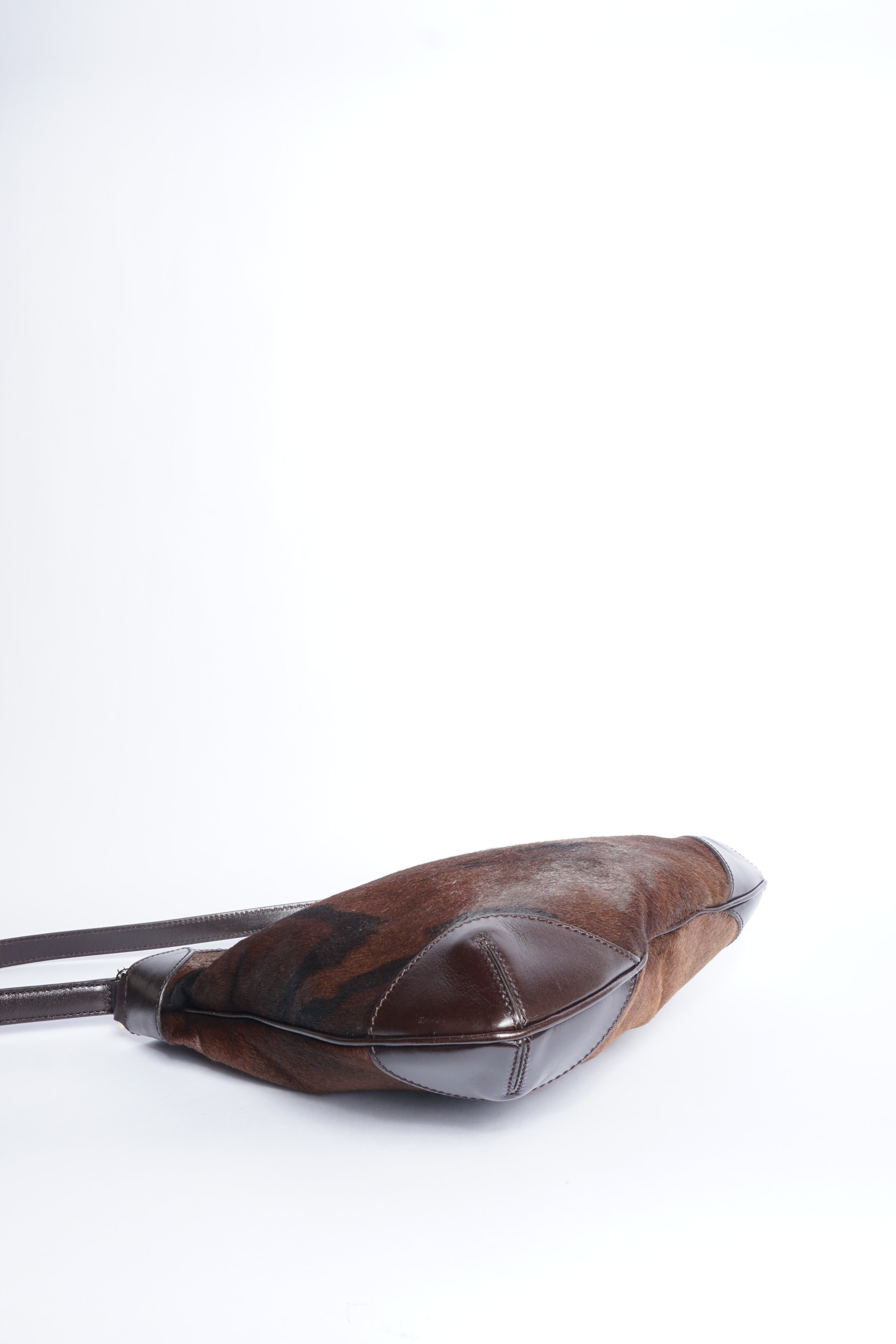 Gucci Dark Brown Pony Hair Leather Shoulder Bag
